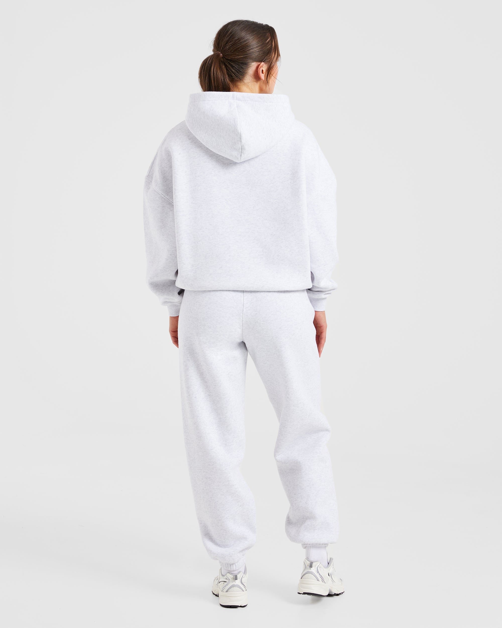 Image 4 from Varsity Embroidered Oversized Joggers - Heather Grey