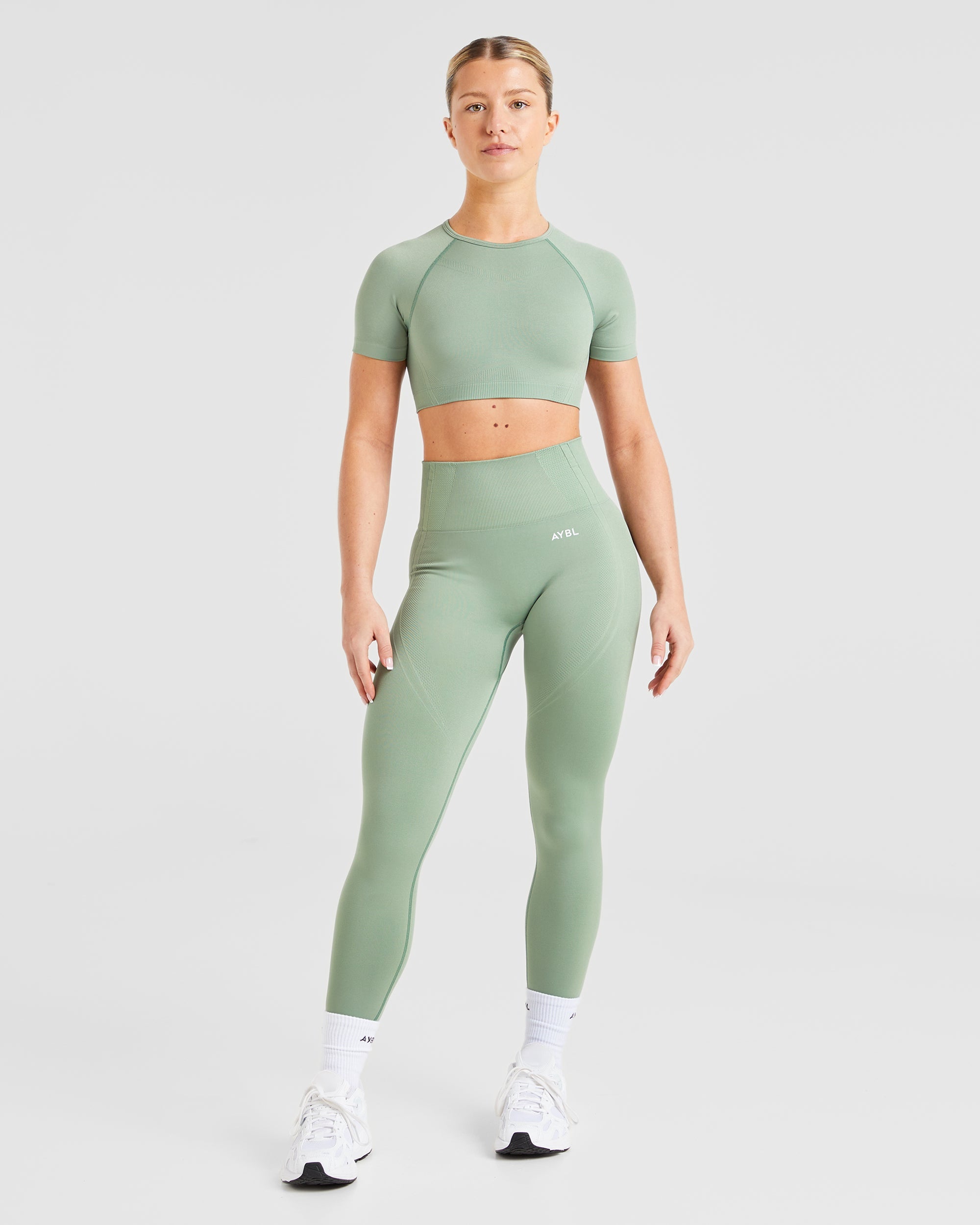 Balance V3 Seamless Crop Top - Grove Green