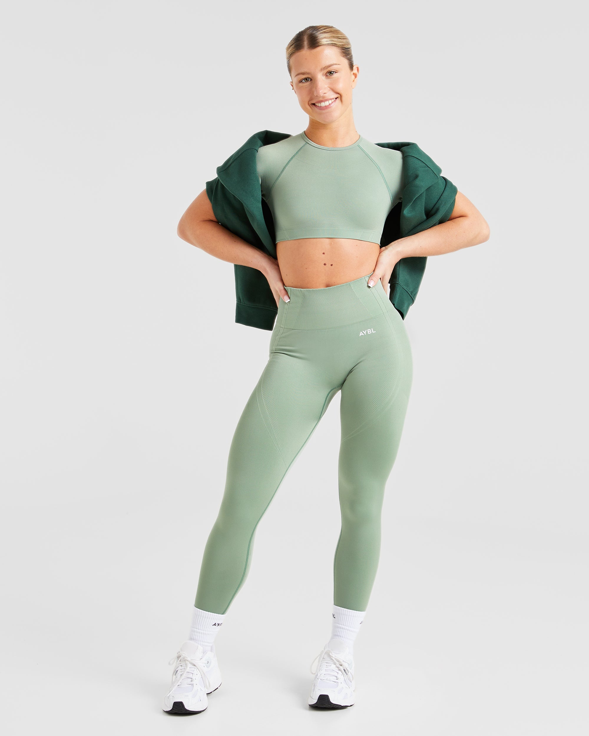 Balance V3 Seamless Crop Top - Grove Green