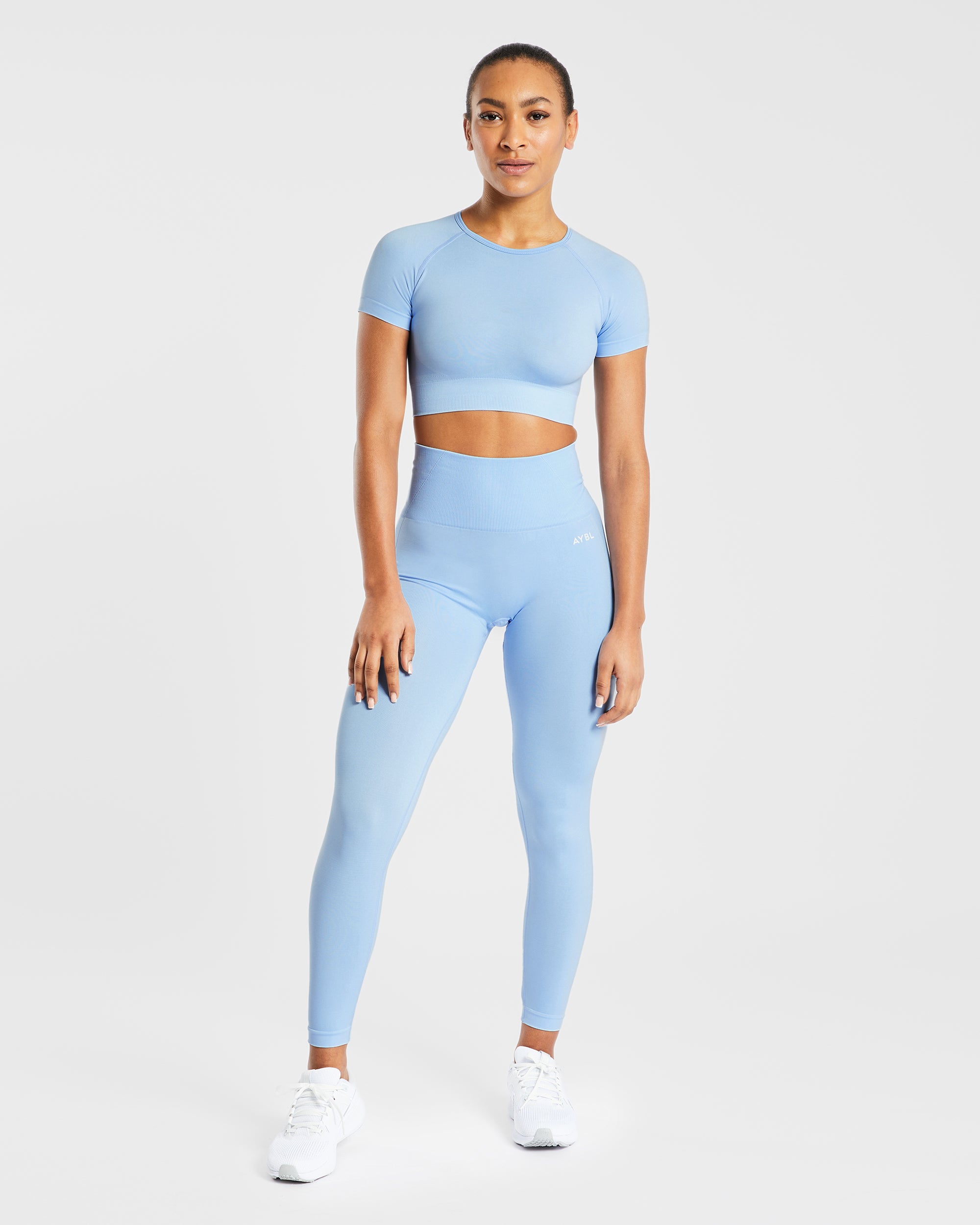 Empower Nahtloses Crop Top – Himmelblau