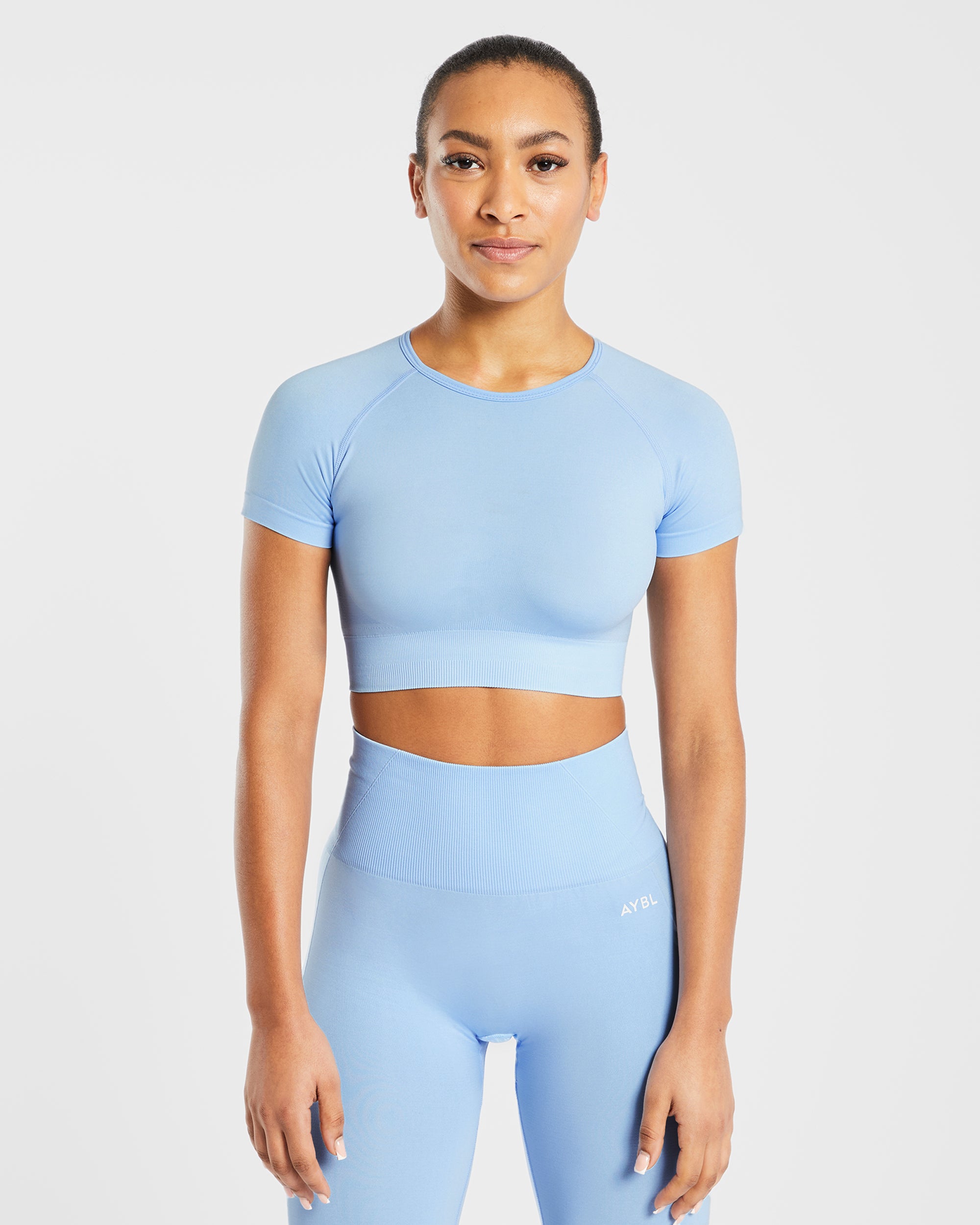 Empower Nahtloses Crop Top – Himmelblau