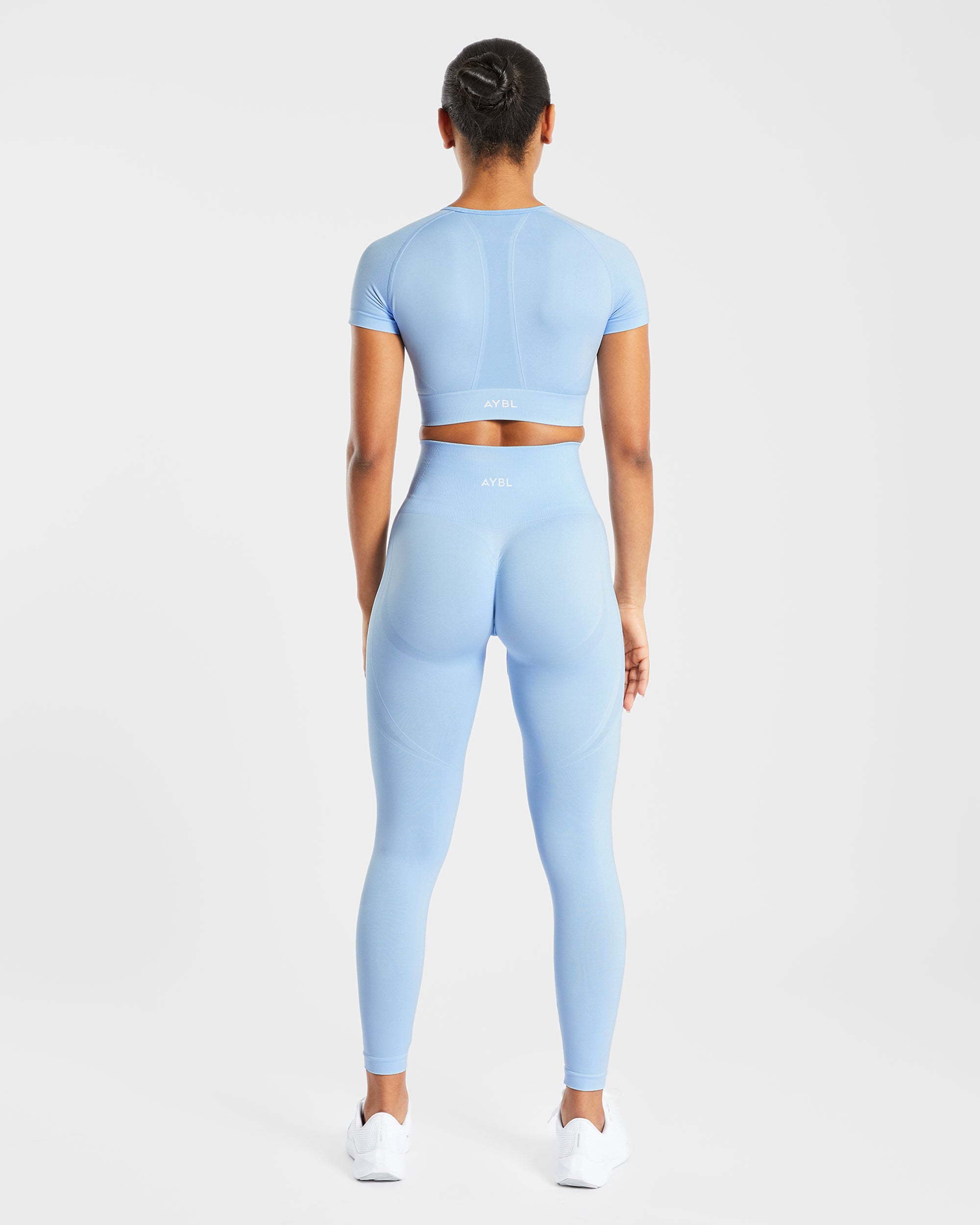 Empower Nahtloses Crop Top – Himmelblau