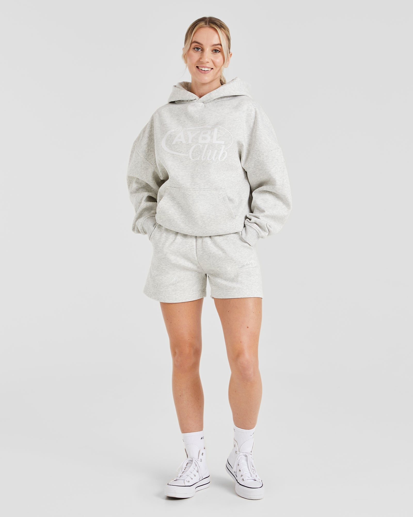 AYBL Club Oversized Hoodie - Grey Marl