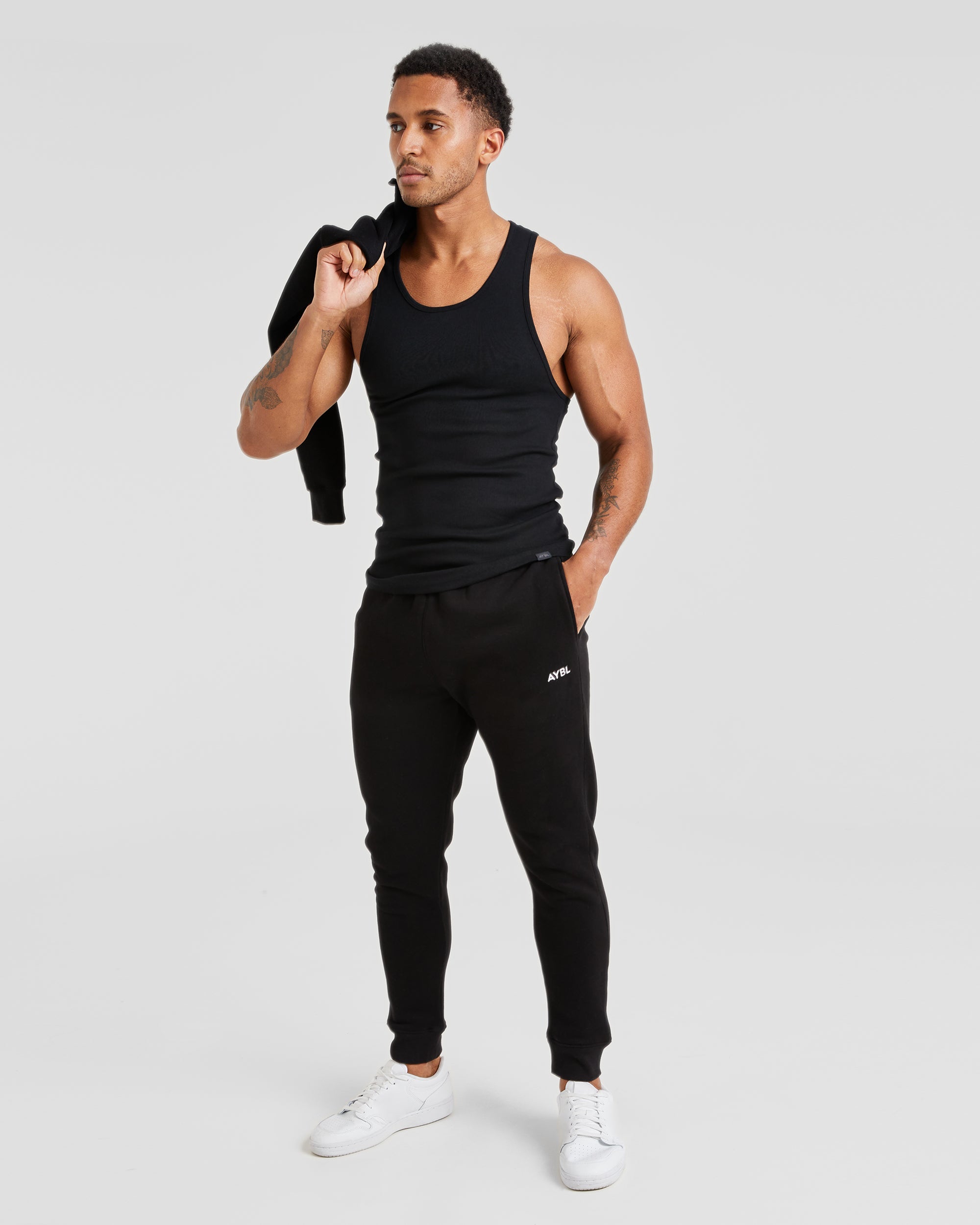 Muscle Ribbed Tank - Black