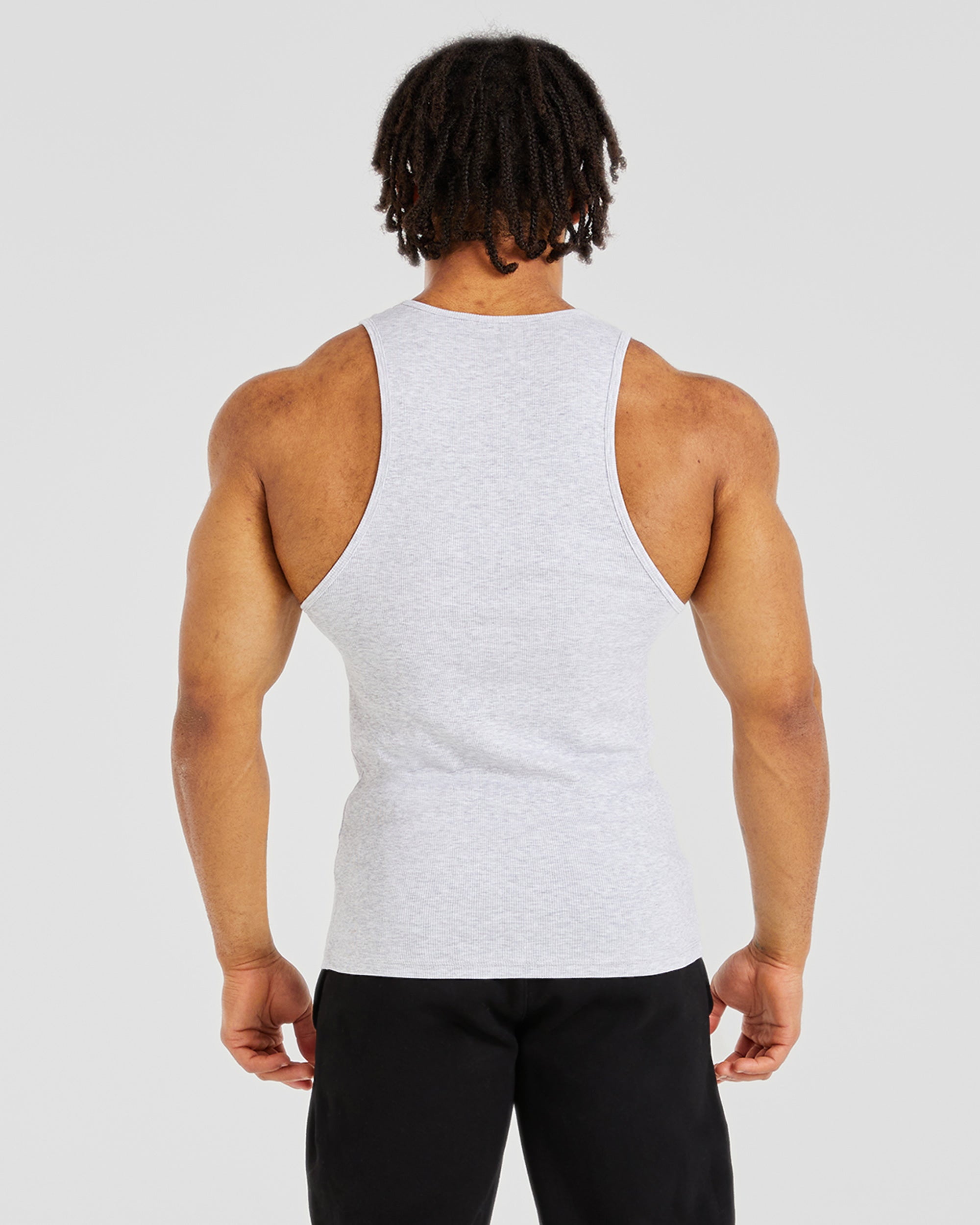 Muscle Ribbed Tank - Light Grey Marl