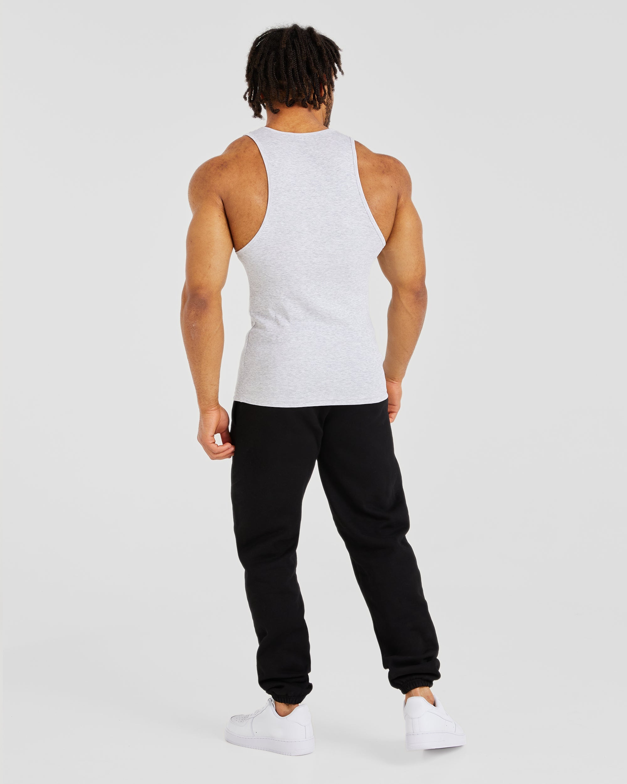 Muscle Ribbed Tank - Light Grey Marl