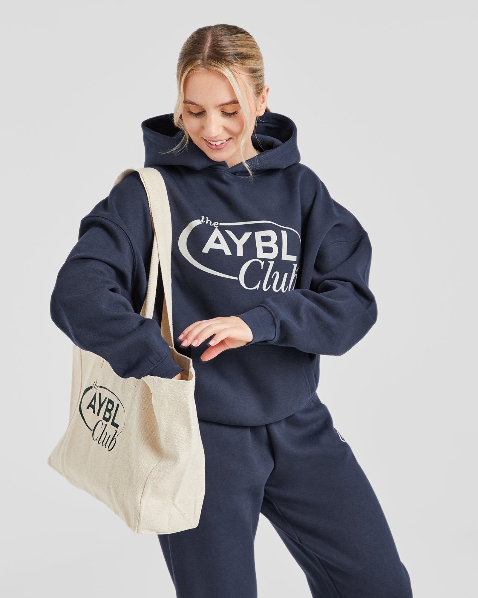 AYBL Club Oversized Hoodie - Navy/Sand