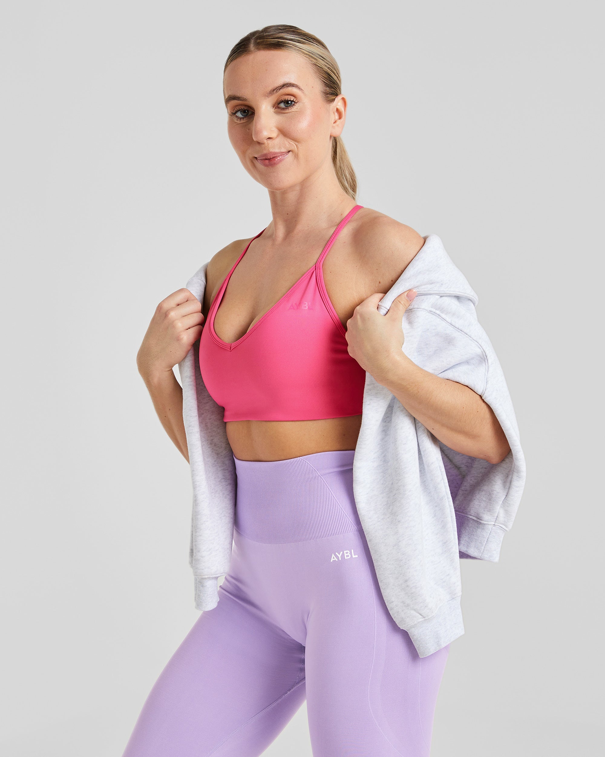 Essential Crossback Sports Bra - Hot Pink