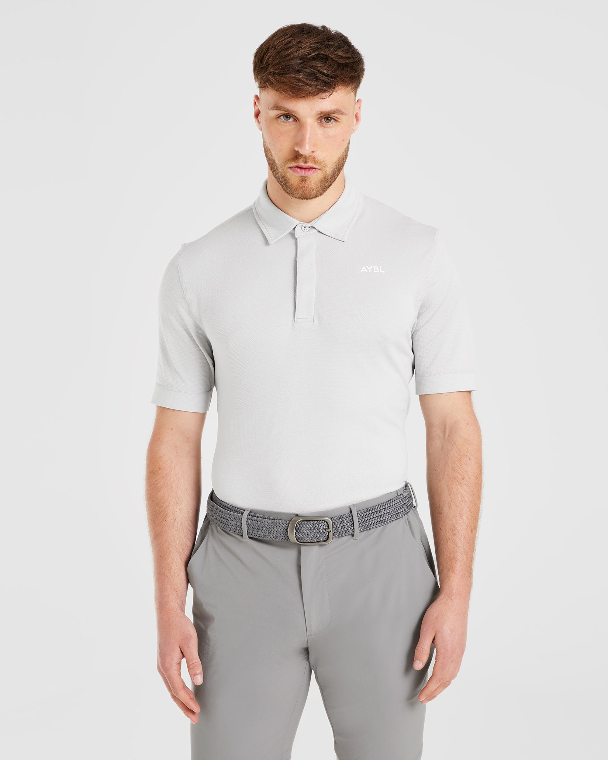 Performance Seamless Polo Shirt- Grey