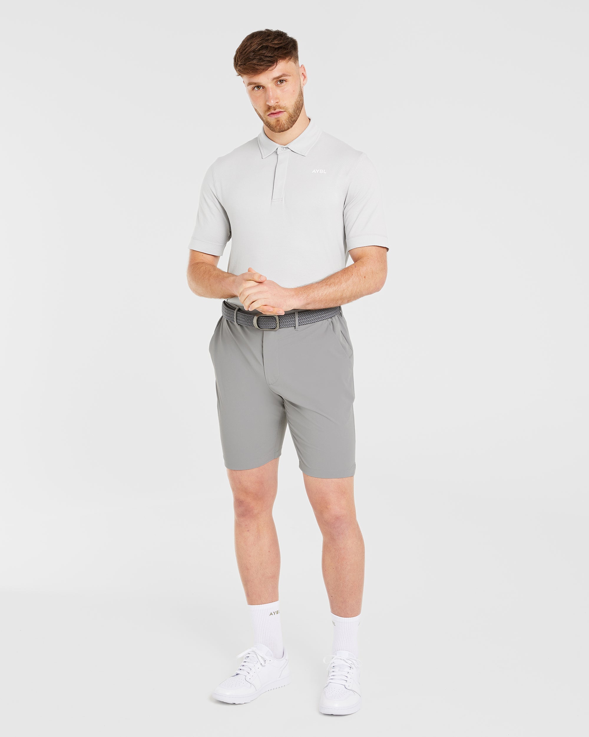 Performance Seamless Polo Shirt- Grey