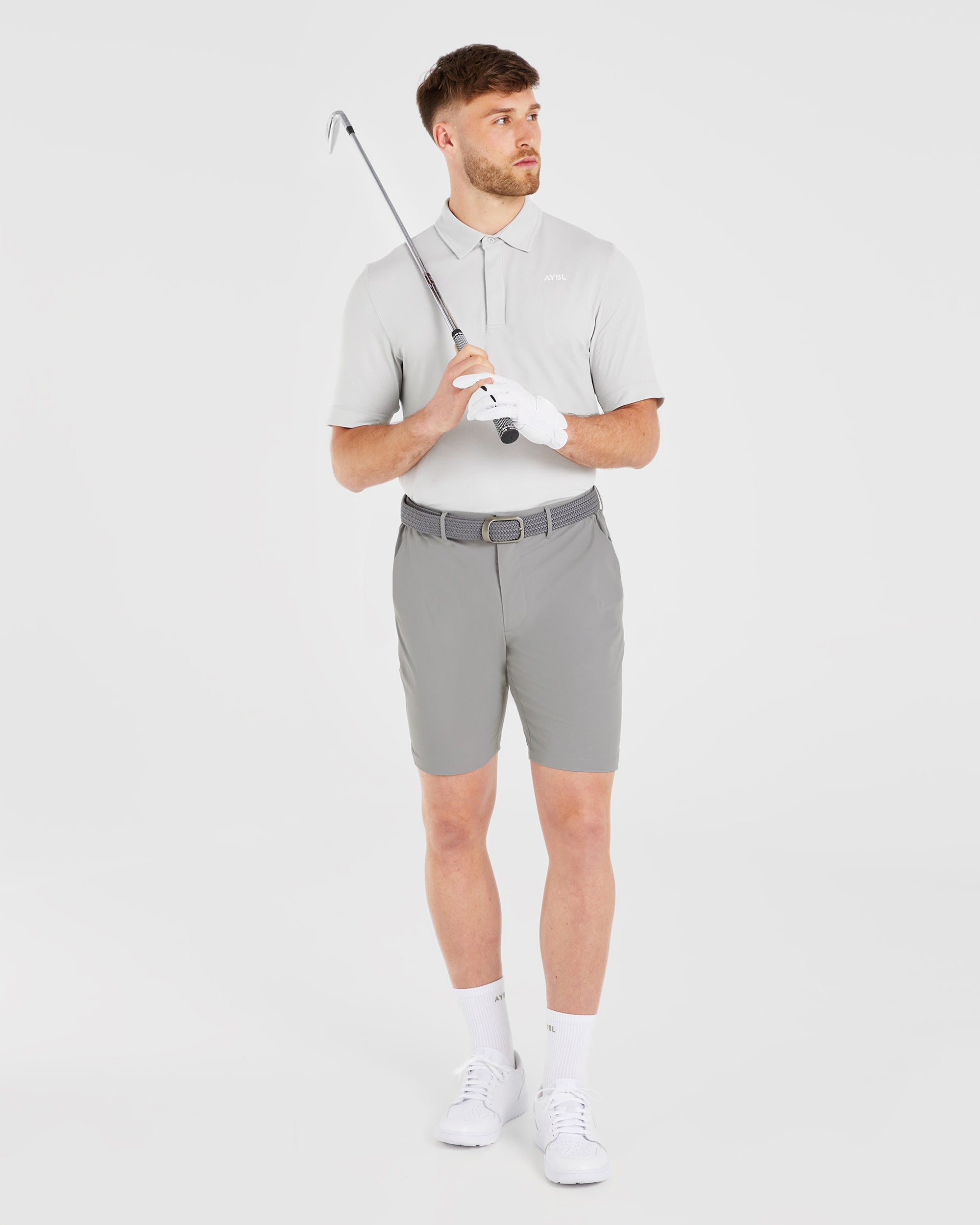 Performance Seamless Polo Shirt- Grey