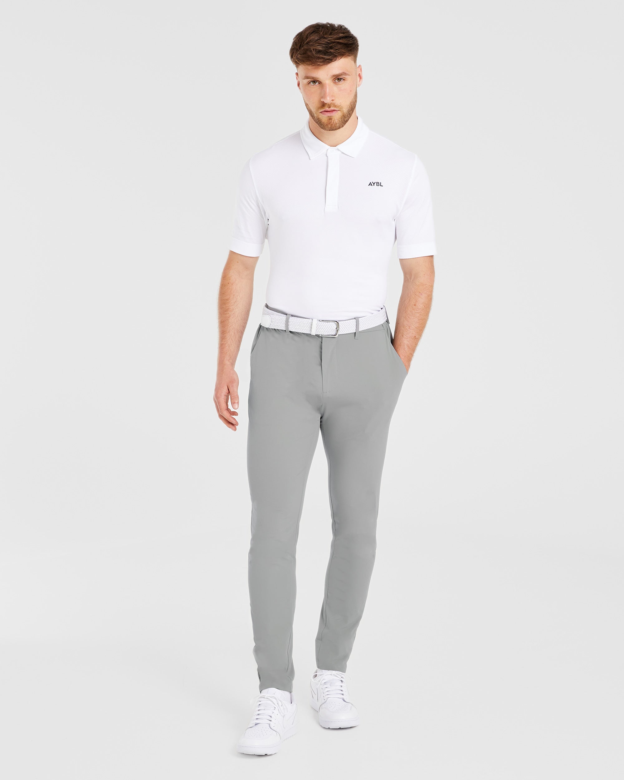 Performance Seamless Polo Shirt - White