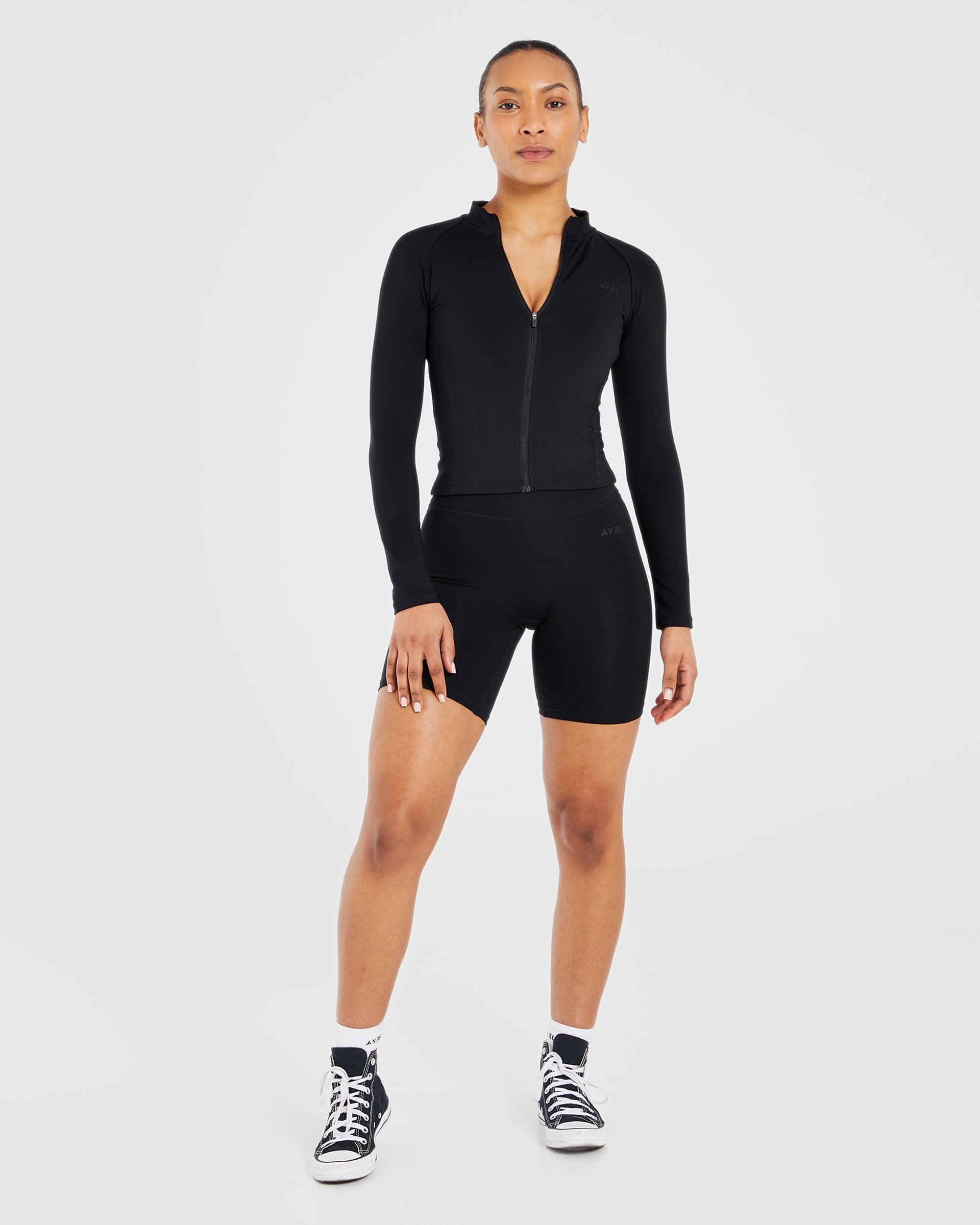 Staple Longline Zip Jacket - Black