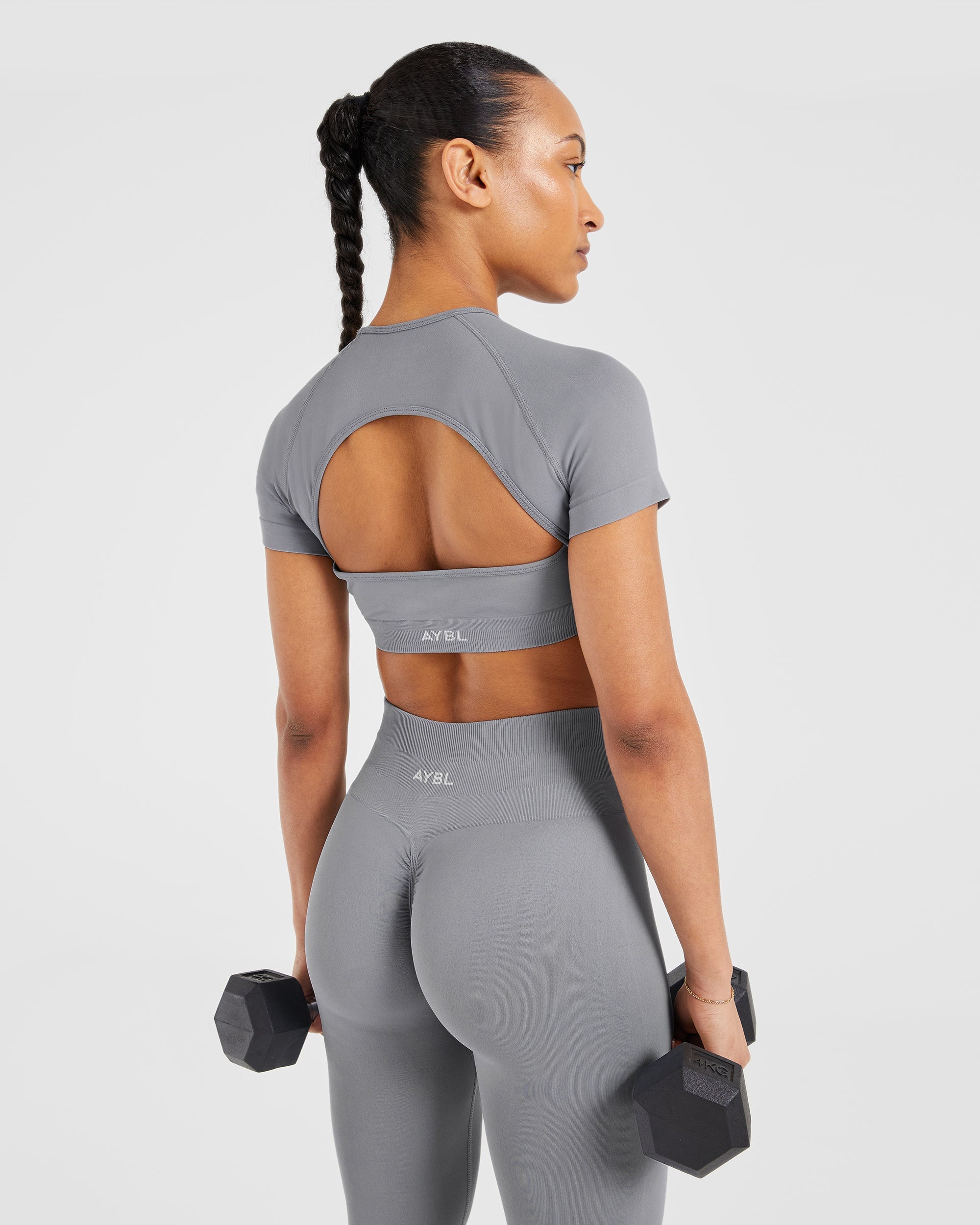 Power Seamless Crop Top - Grey