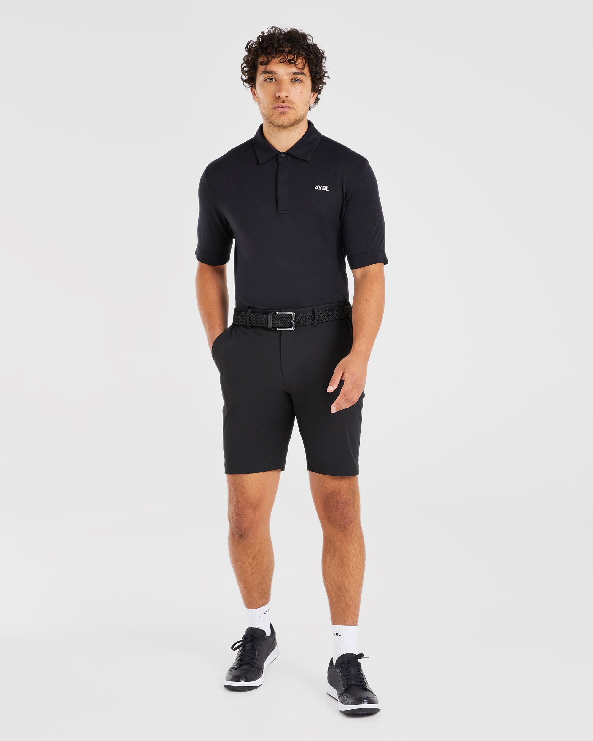 Performance Seamless Polo Shirt - Black