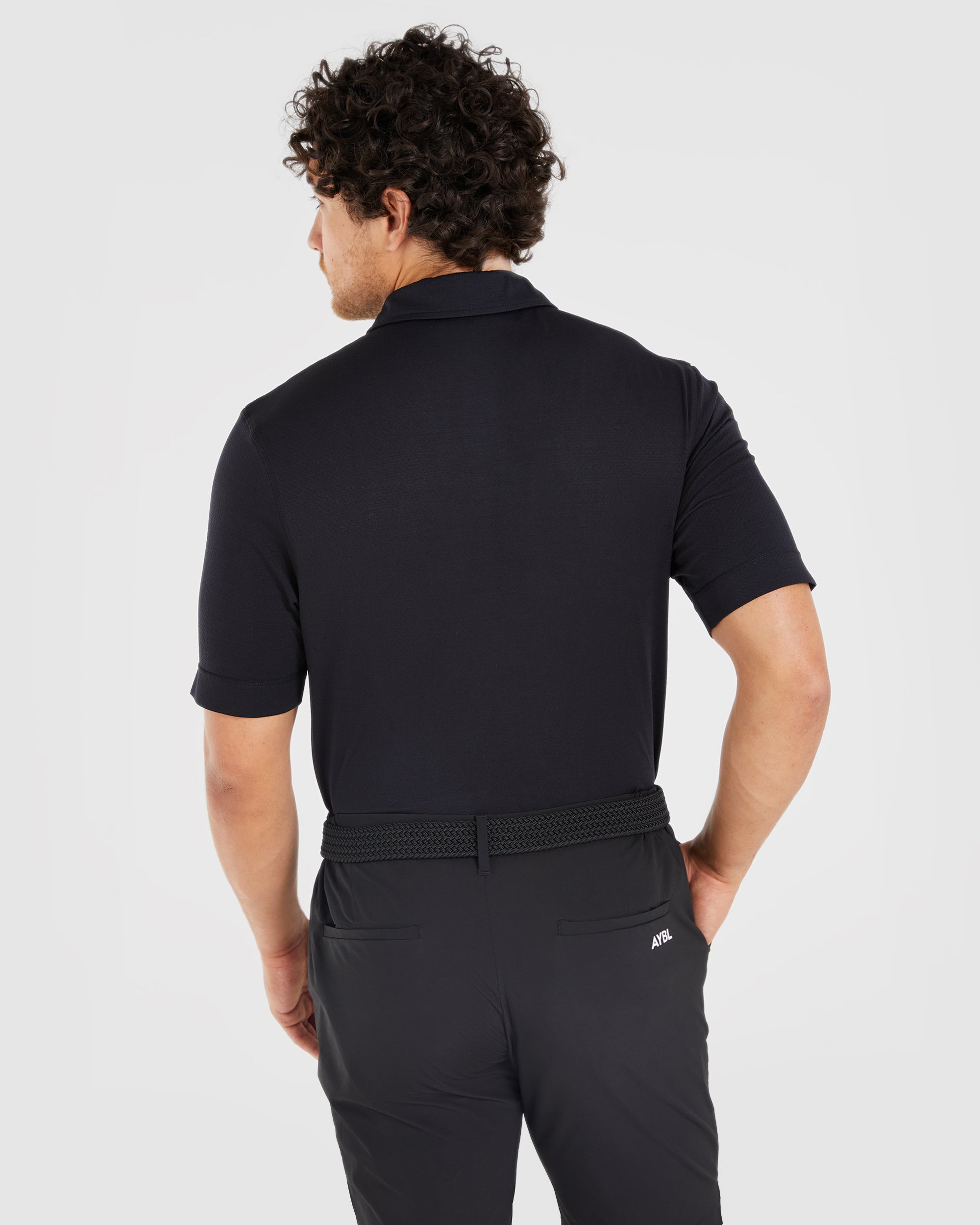 Performance Seamless Polo Shirt - Black