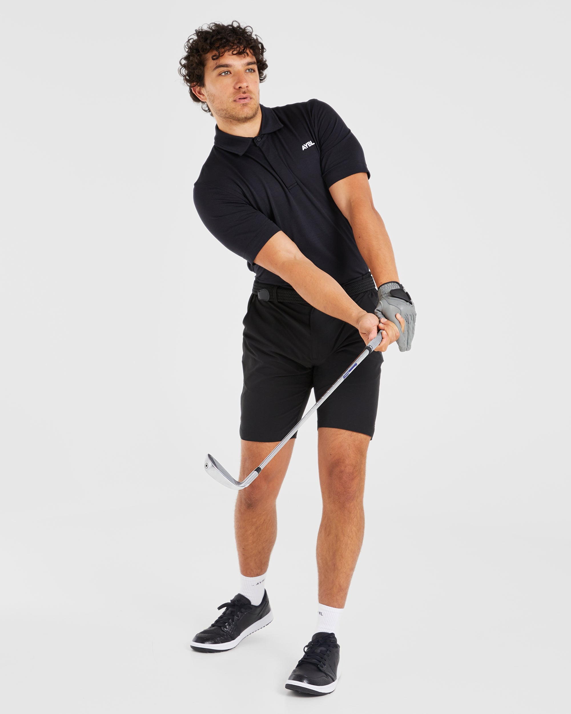 Performance Seamless Polo Shirt - Black