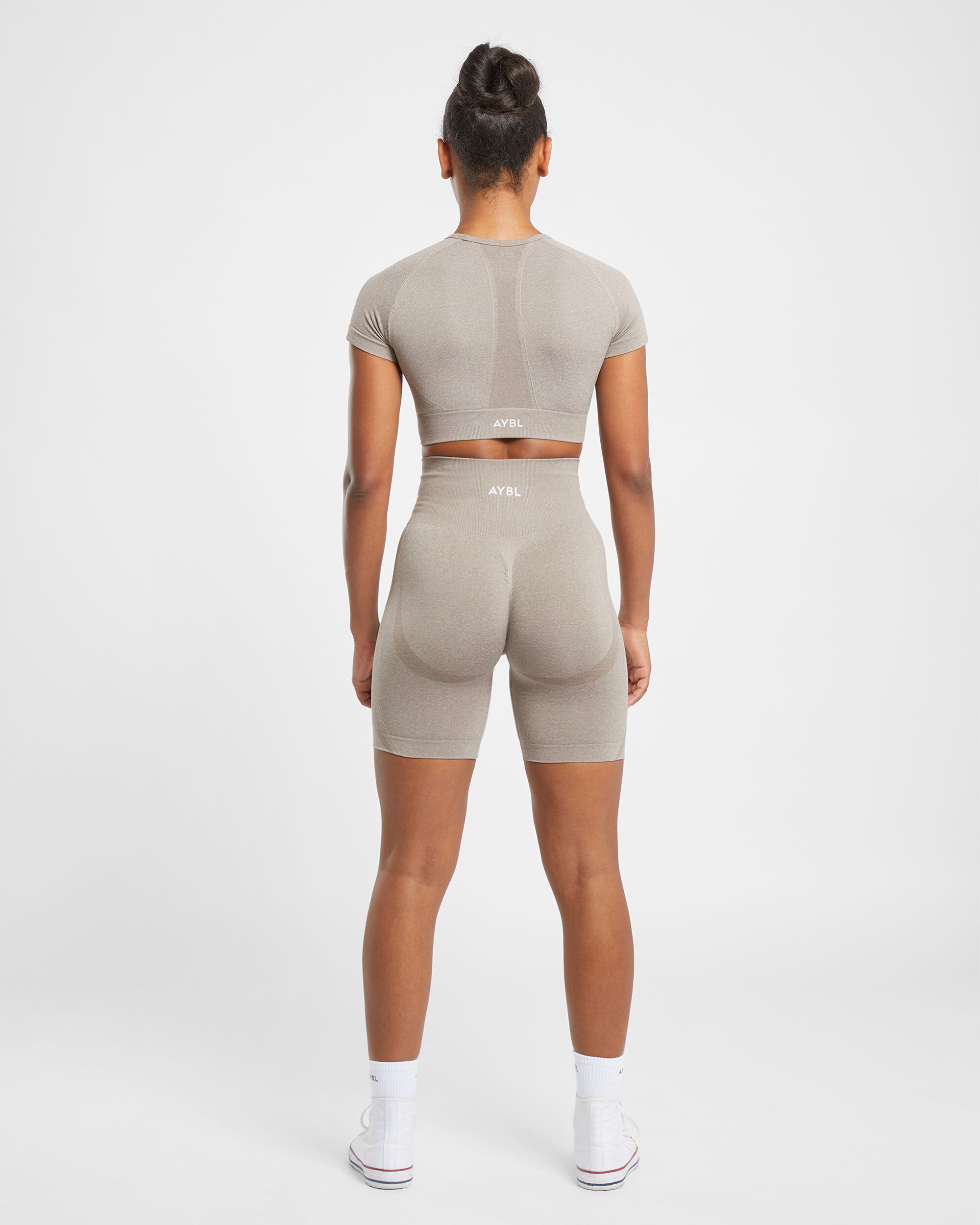 Short de cyclisme sans couture Empower - Taupe Chiné