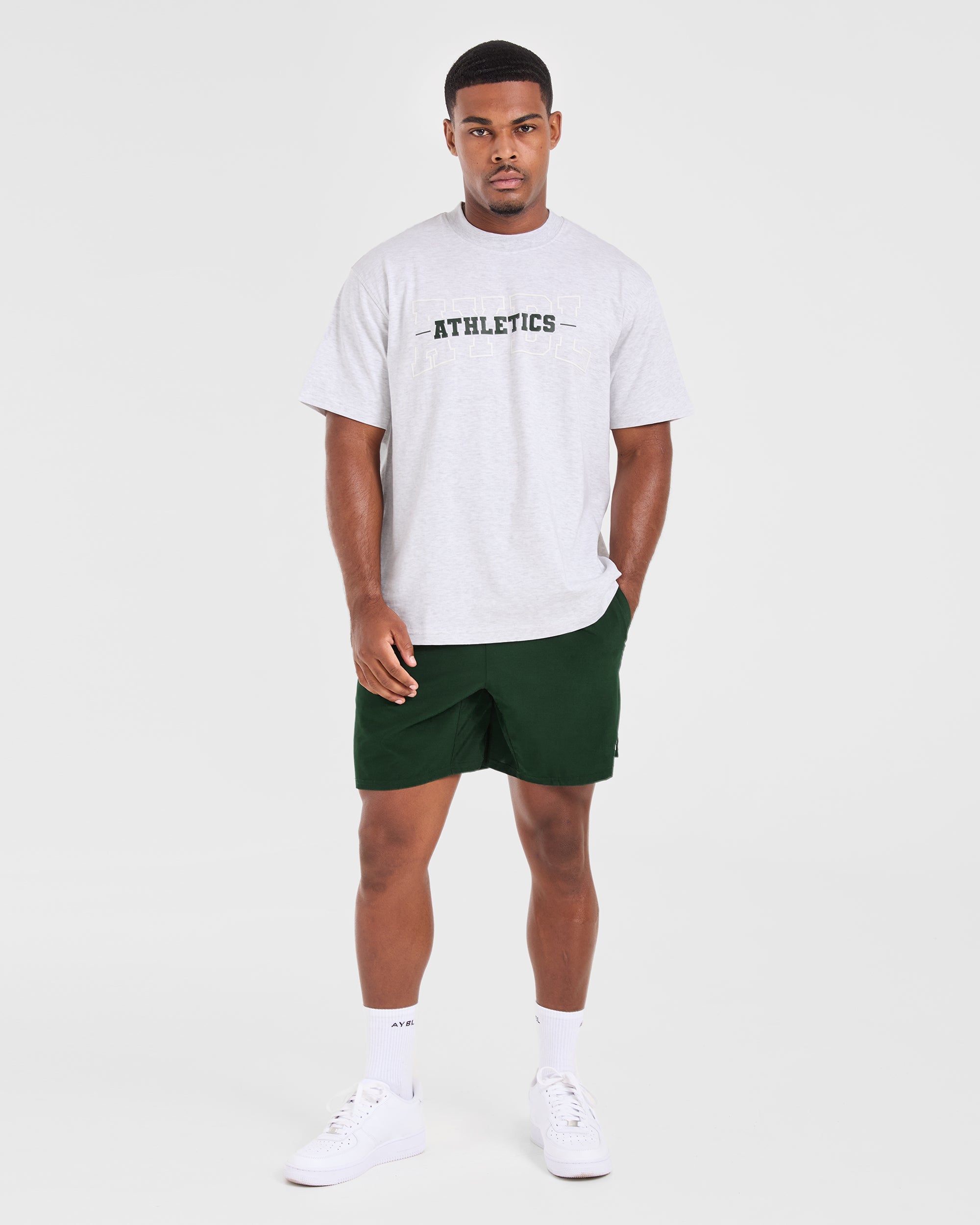 Athletics Oversized T Shirt - Grey Marl