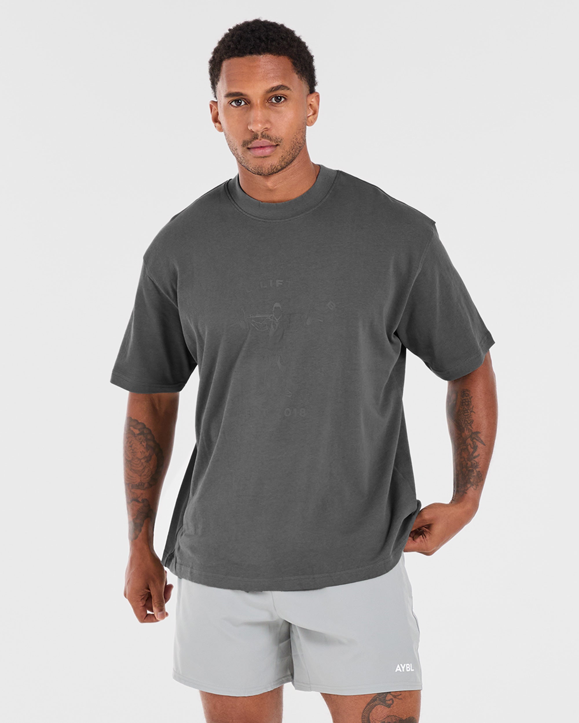 Lift Club Oversized T Shirt - Charcoal