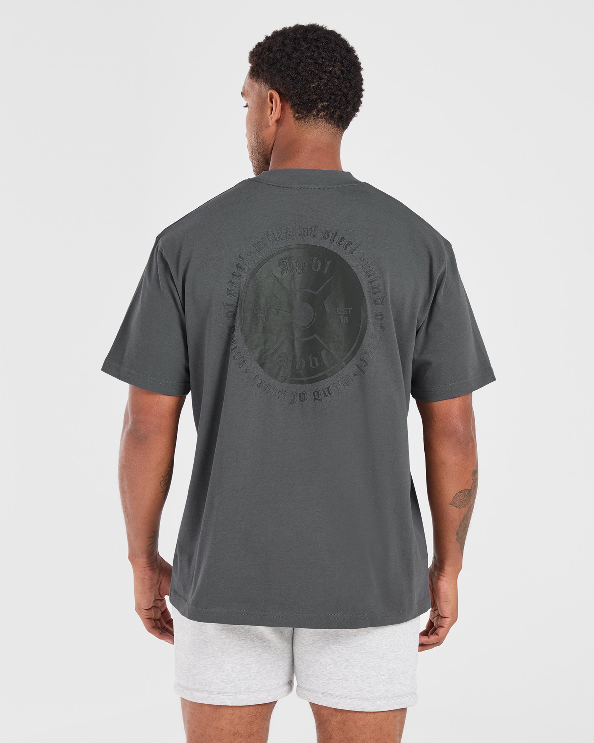 Mind of Steel Oversized T Shirt - Charcoal