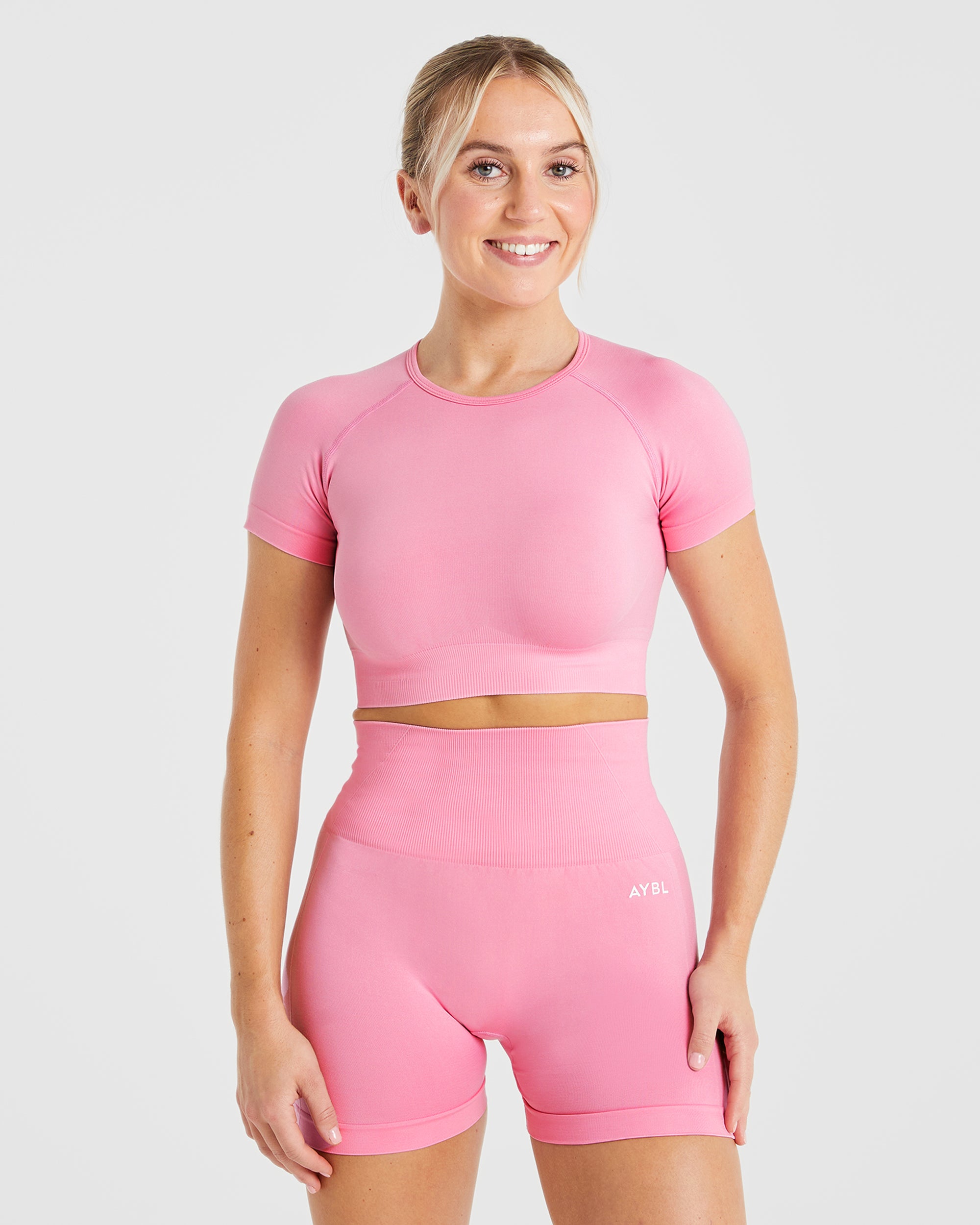 Empower Nahtloses Crop-Top – Babyrosa