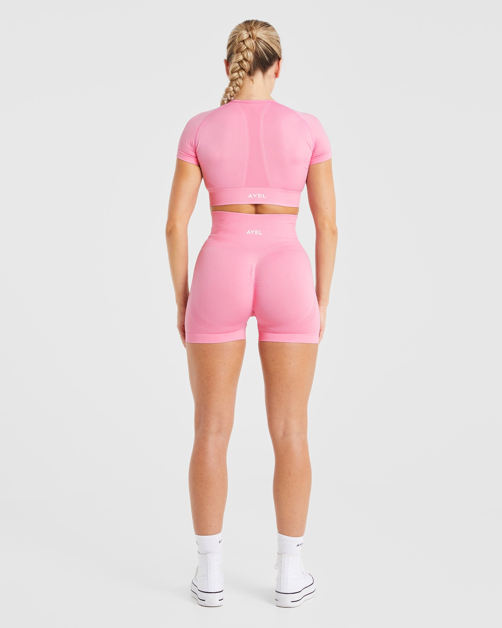 Empower Seamless Crop Top - Baby Pink