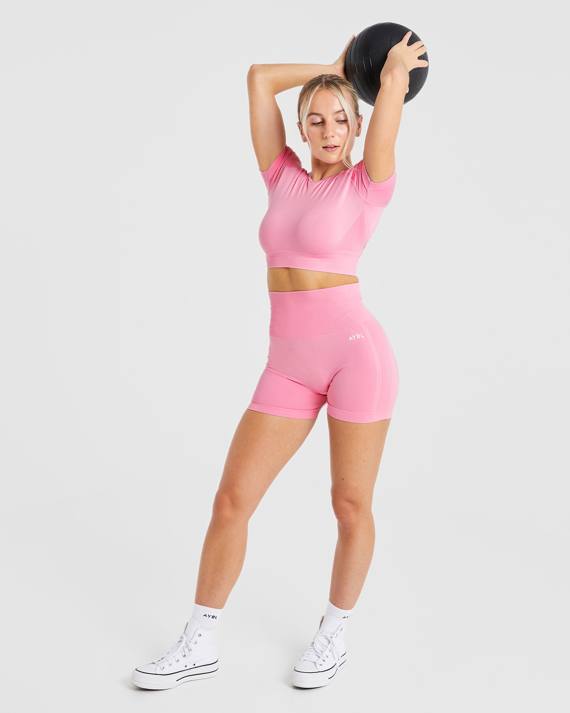 Empower Seamless Crop Top - Baby Pink