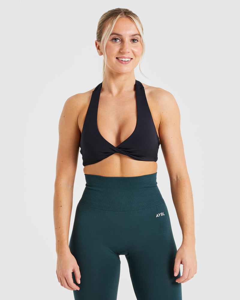 Essential Halterneck Sports Bra - Black – AYBL EU