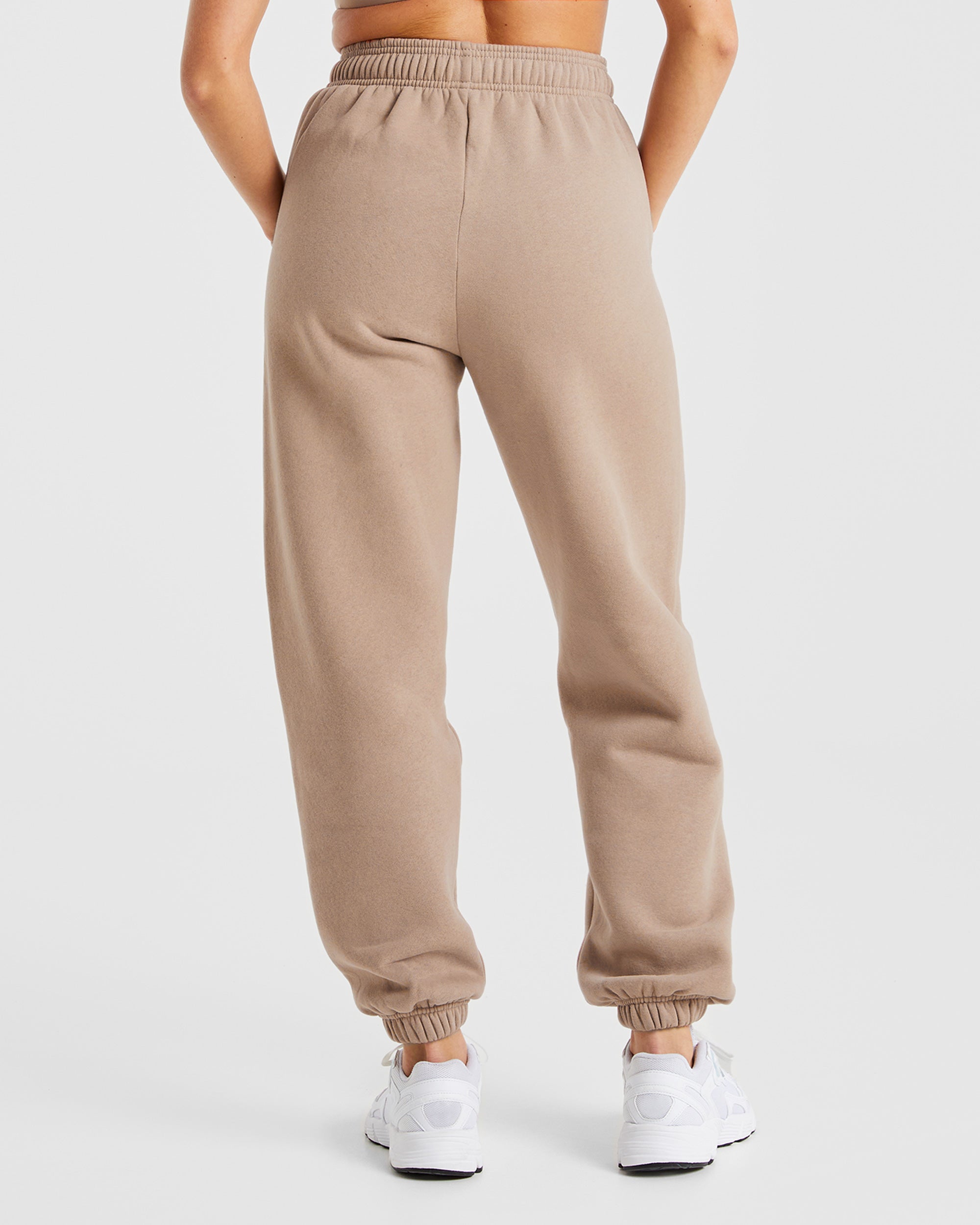 Varsity Oversized Joggers - Latte Brown