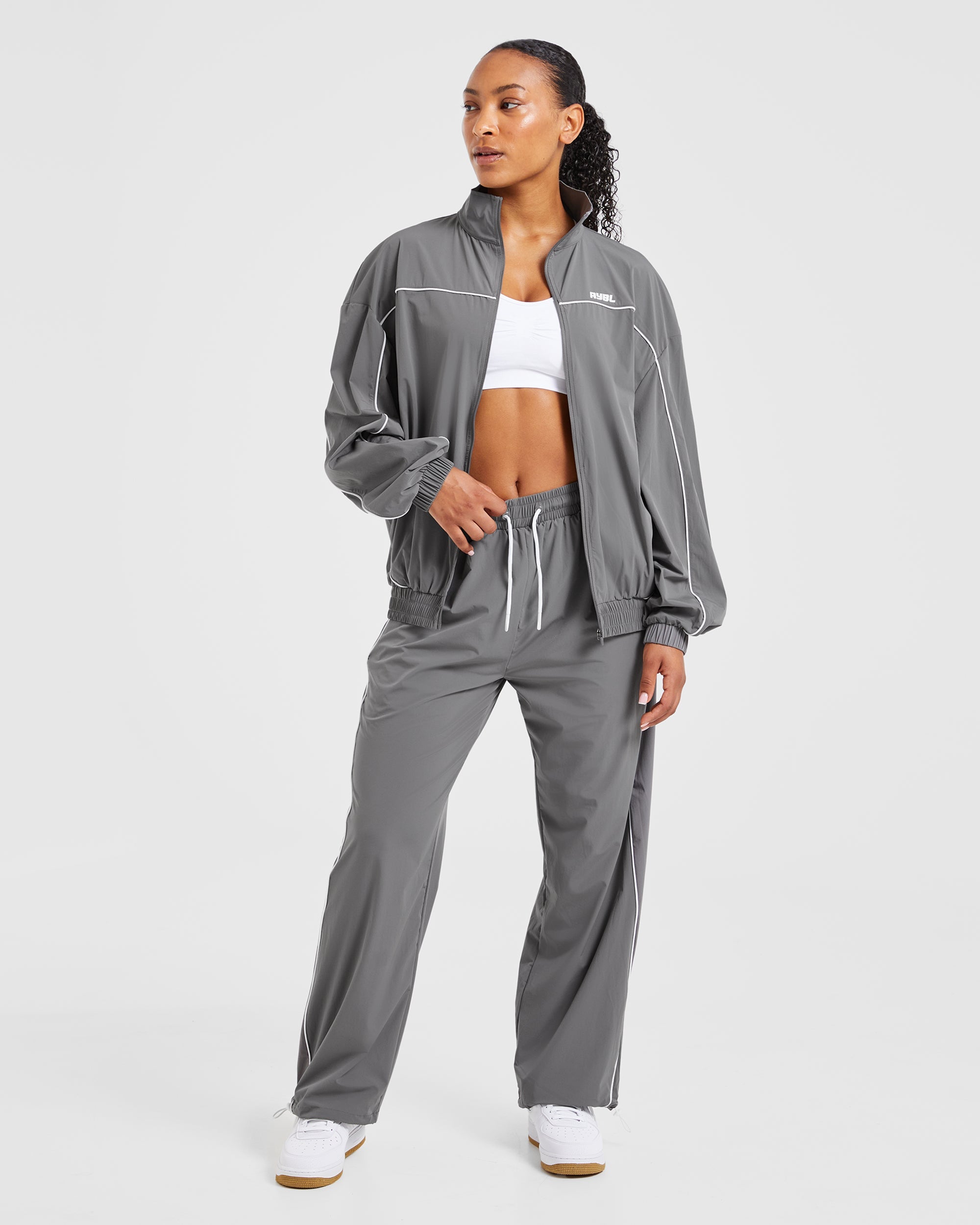 Justine Oversized Track Jacket - Grey