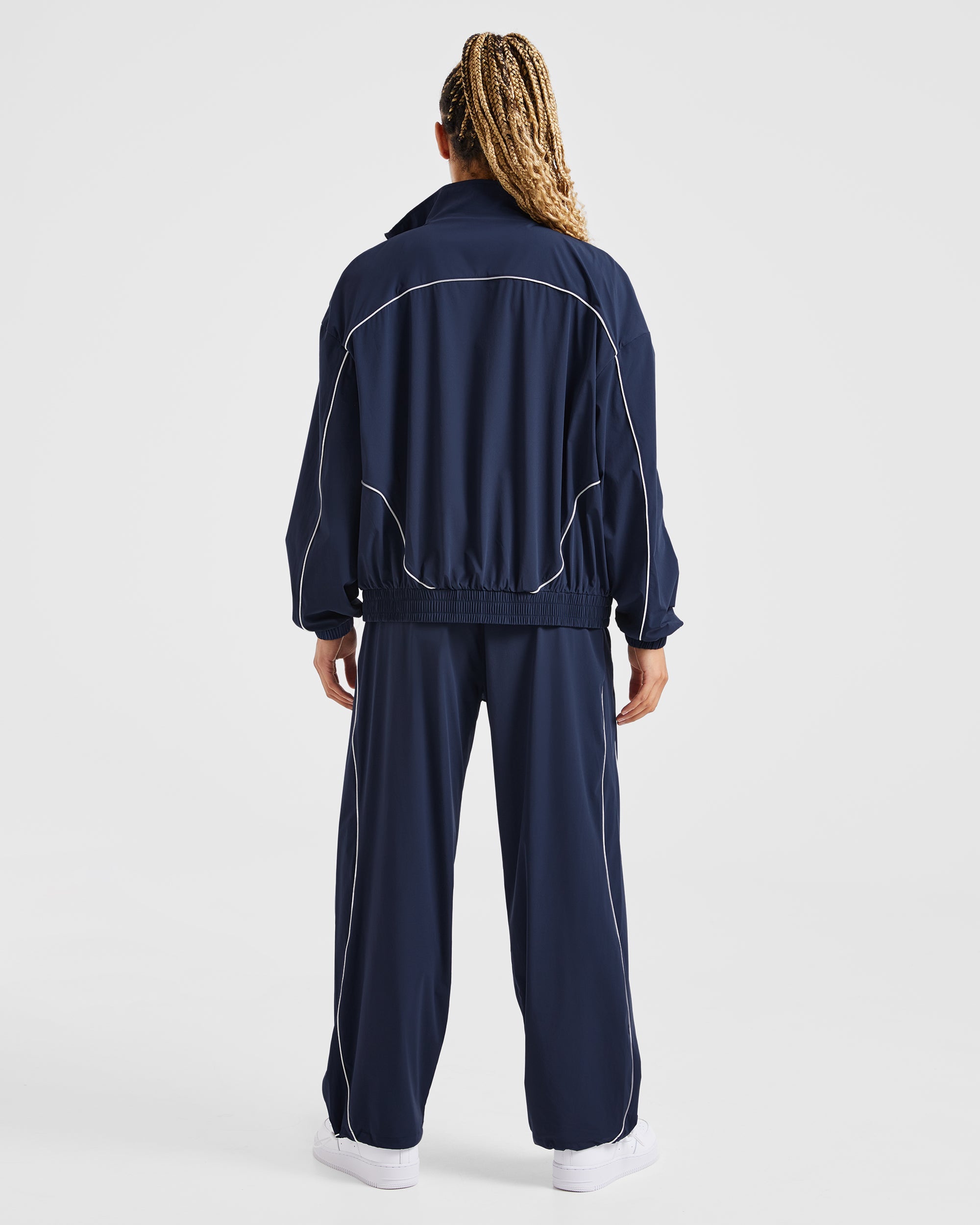 Justine Oversized Track Jacket - Navy