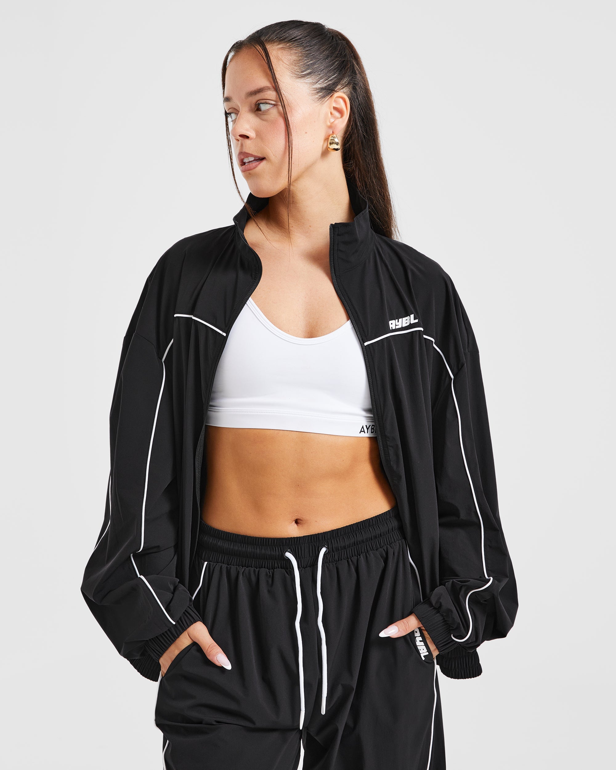 Justine Oversized Track Jacket - Black