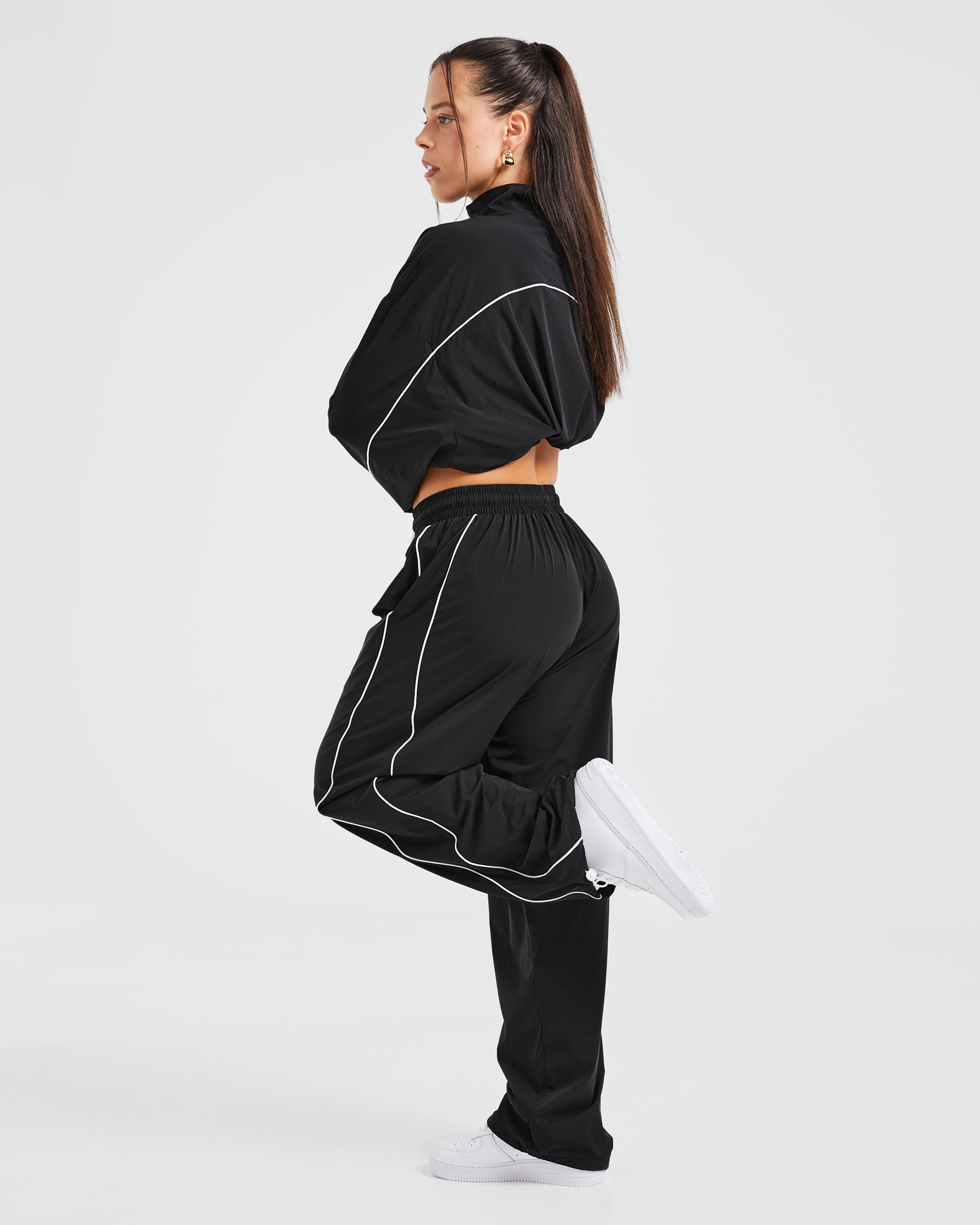 Justine Oversized Track Joggers - Black