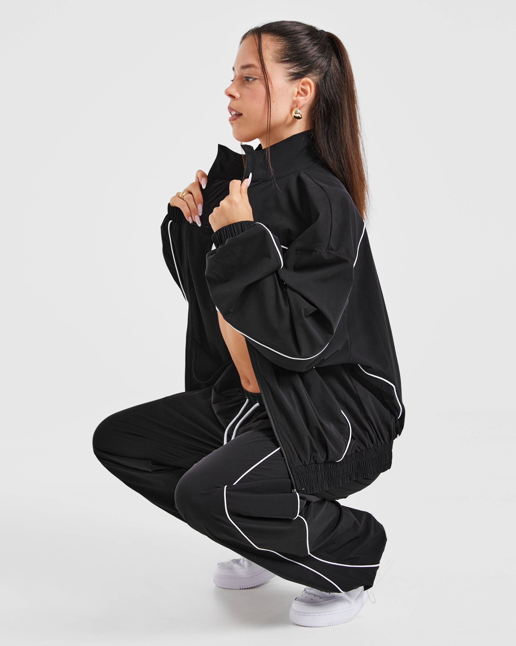 Justine Oversized Track Jacket - Black