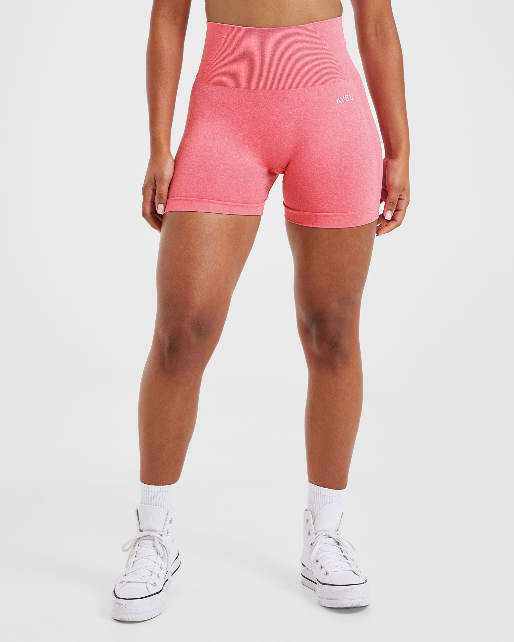 Nahtlose Empower-Shorts – Rosa meliert