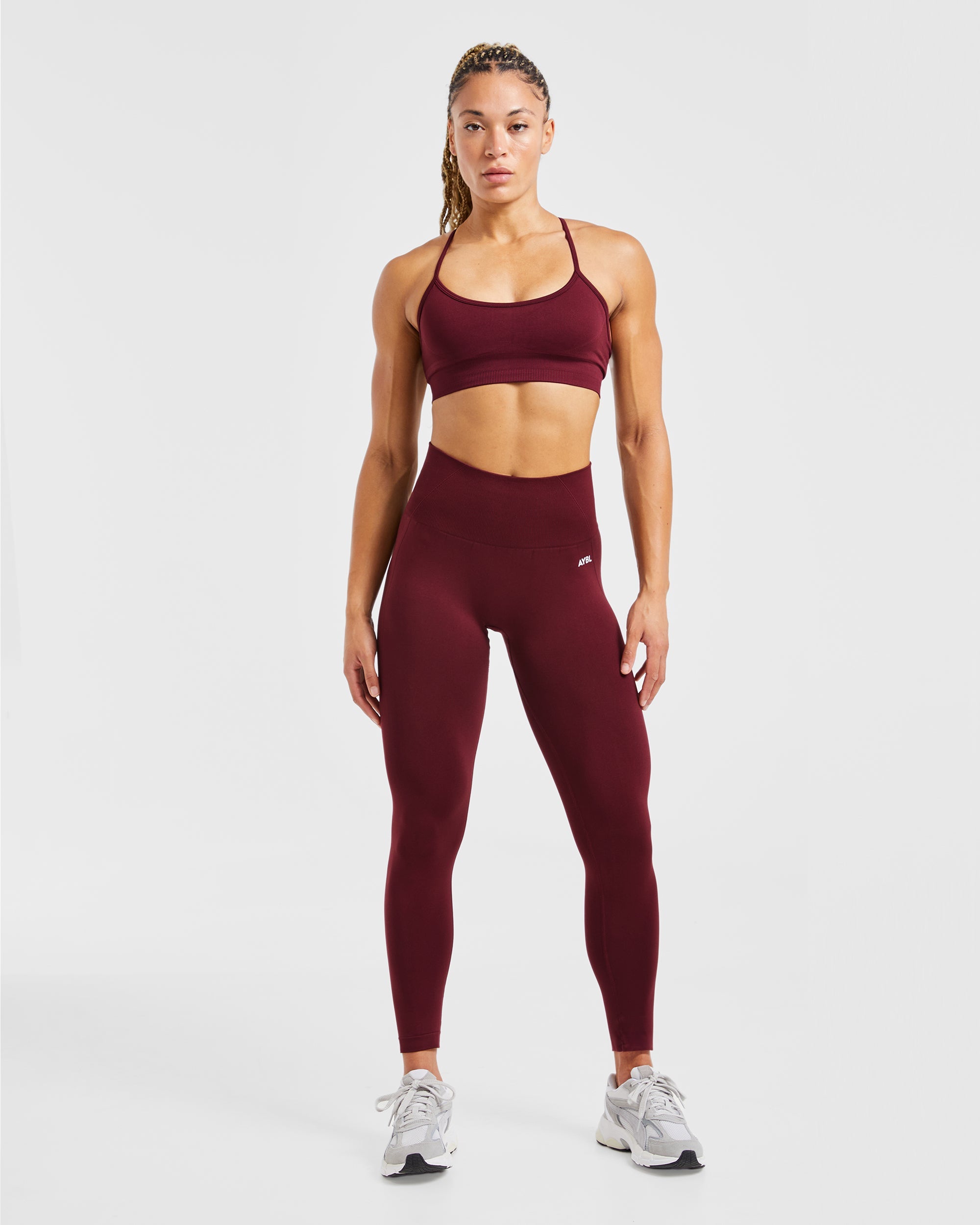 Nahtlose Leggings „Empower“ – Rotwein