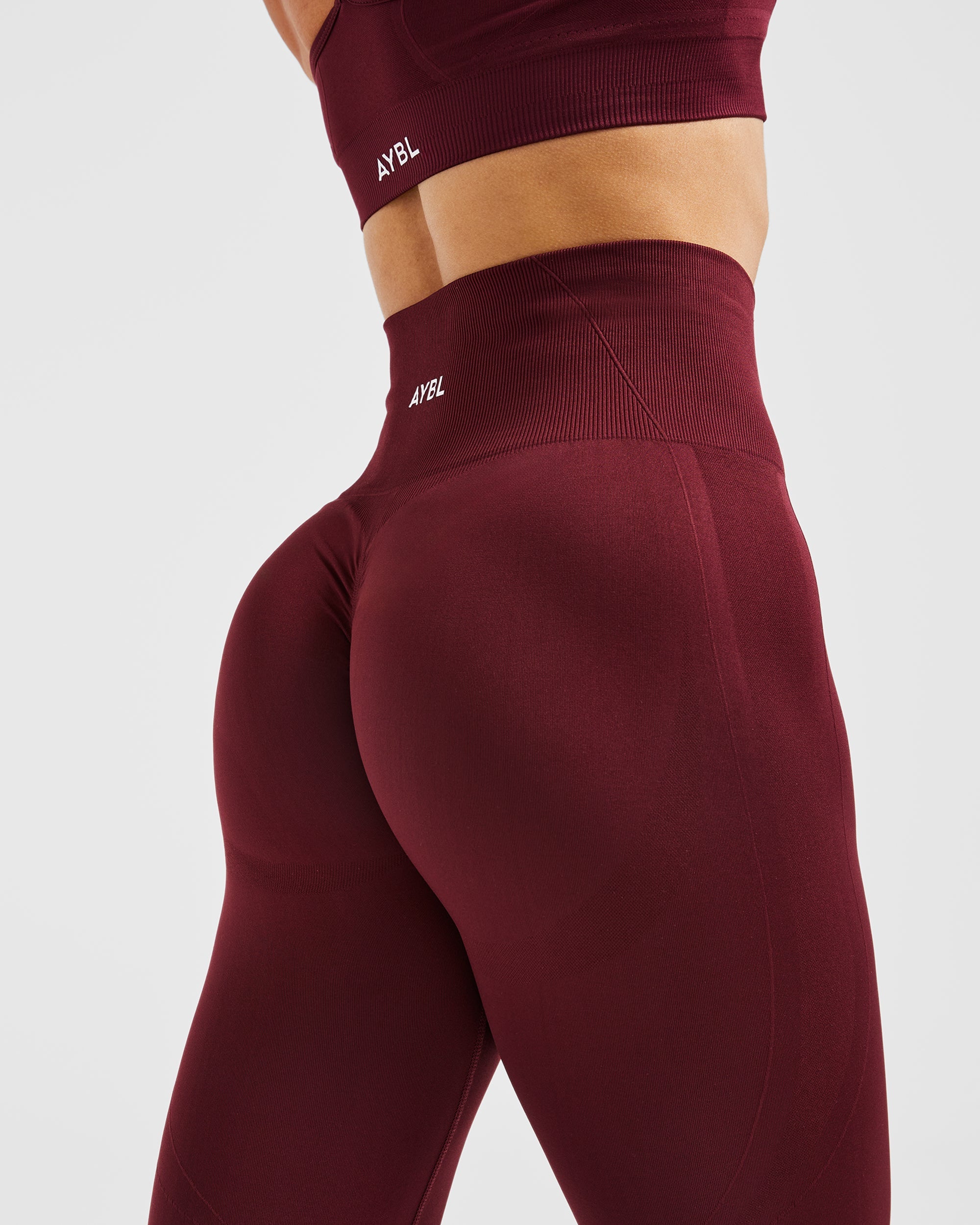 Nahtlose Leggings „Empower“ – Rotwein