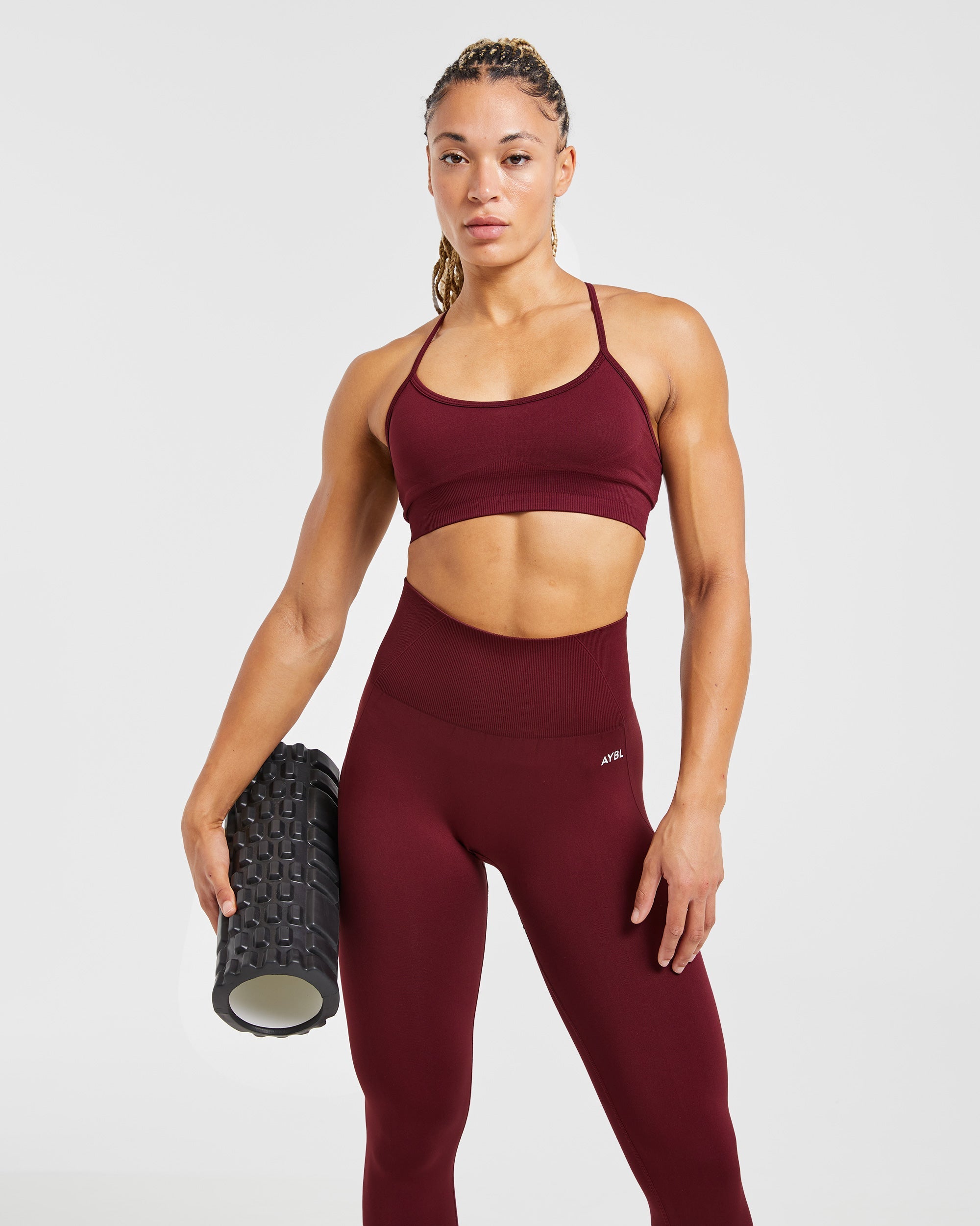 Nahtlose Leggings „Empower“ – Rotwein