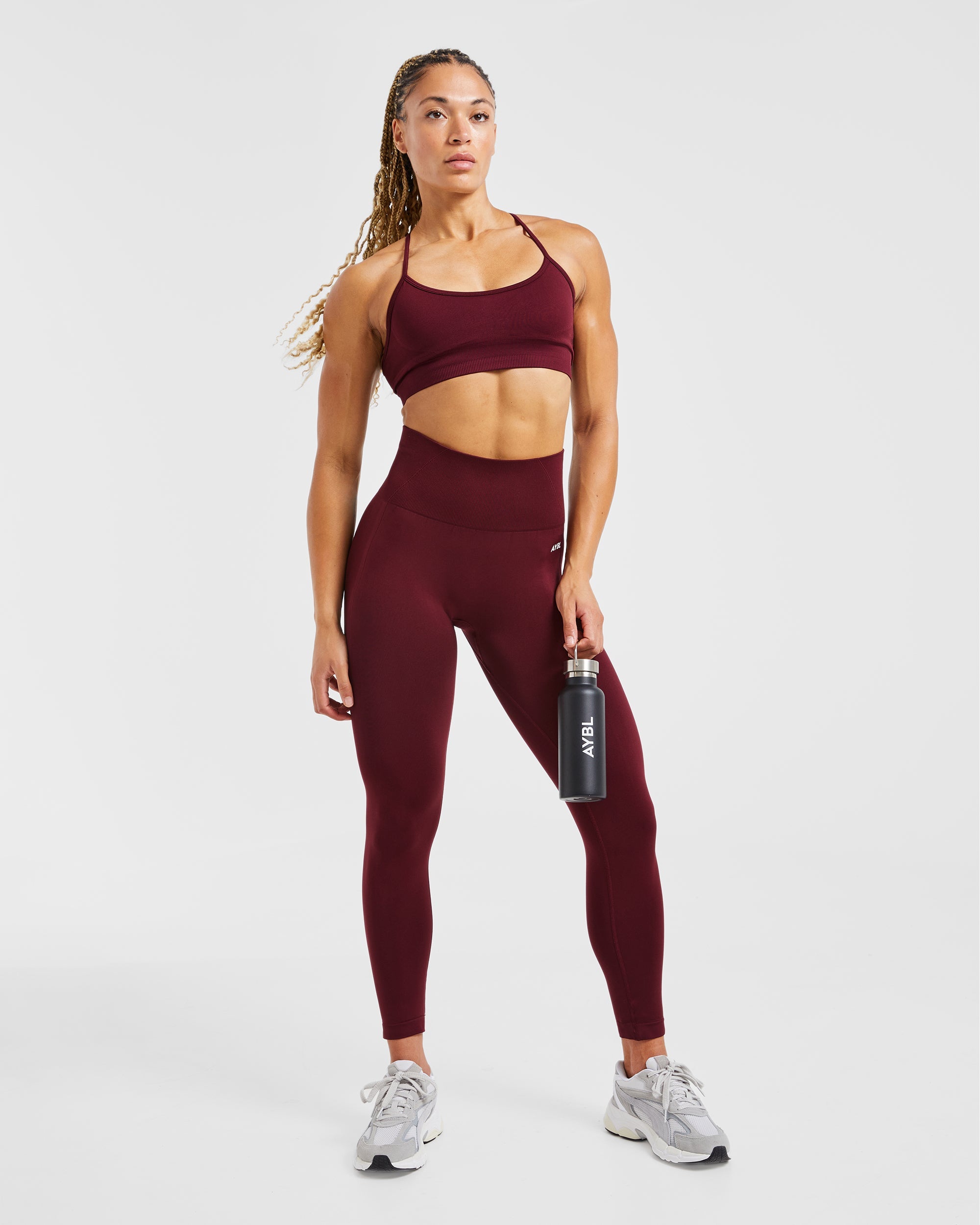 Nahtlose Leggings „Empower“ – Rotwein