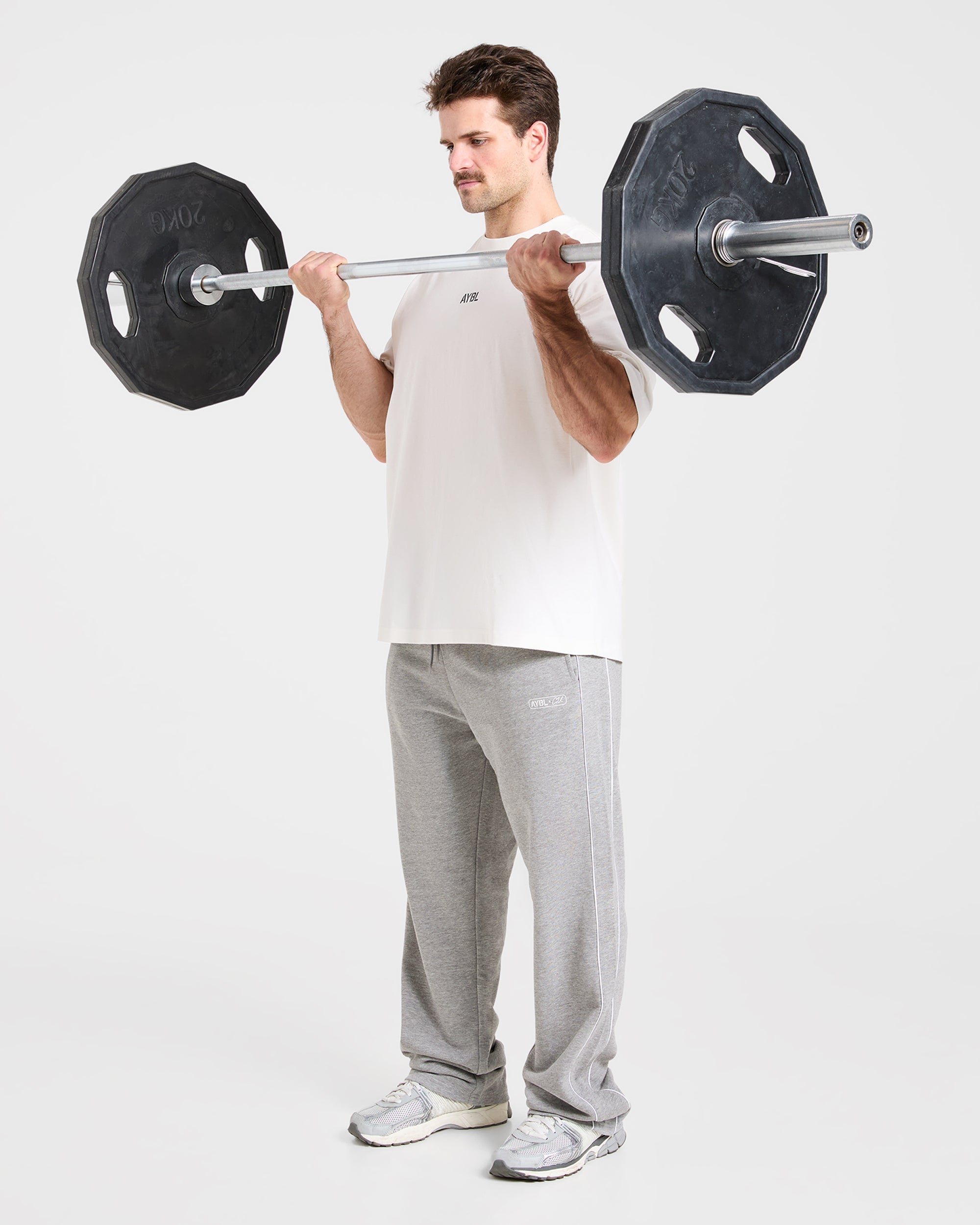 Cam Kissel x Oversized Straight Leg Joggers - Mid Marl Grey