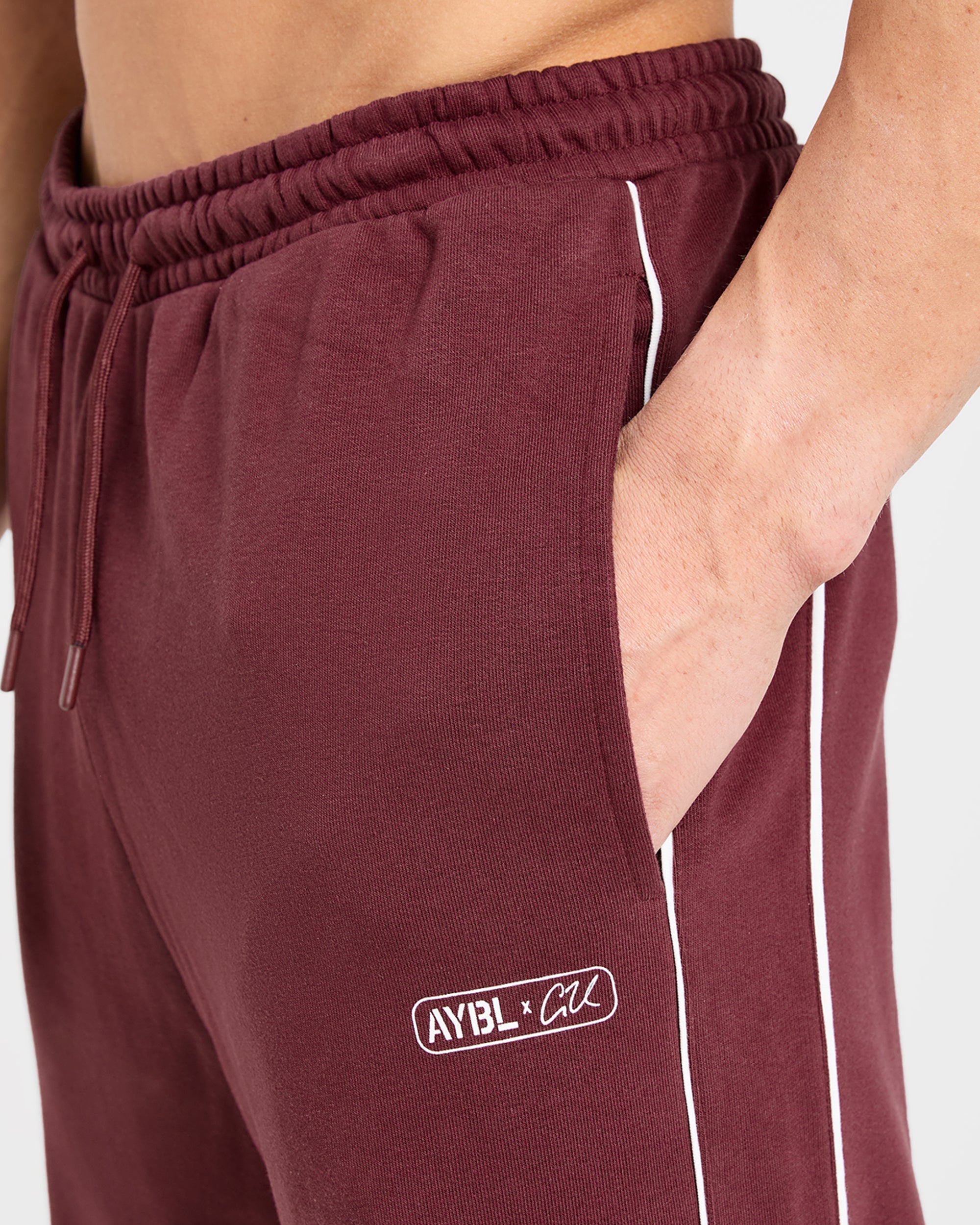 Cam Kissel x Oversized Straight Leg Joggers - Burgundy