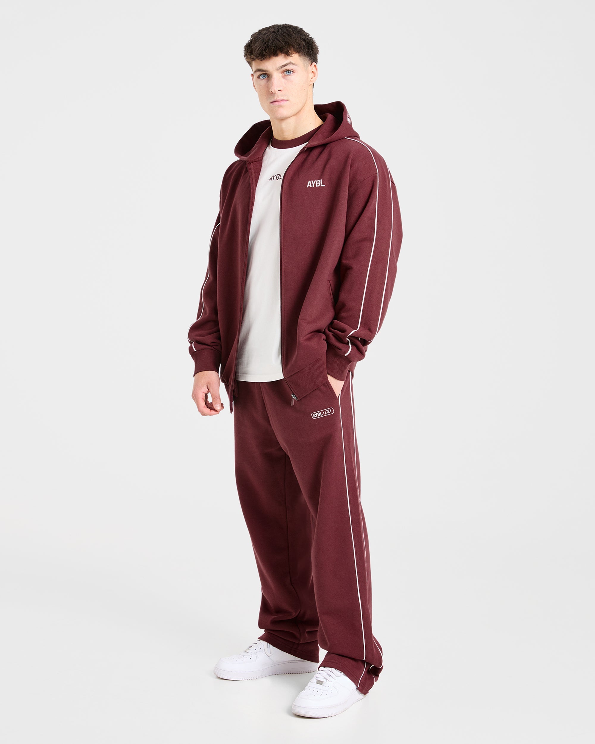 Cam Kissel x Oversized Full Zip Hoodie - Burgundy