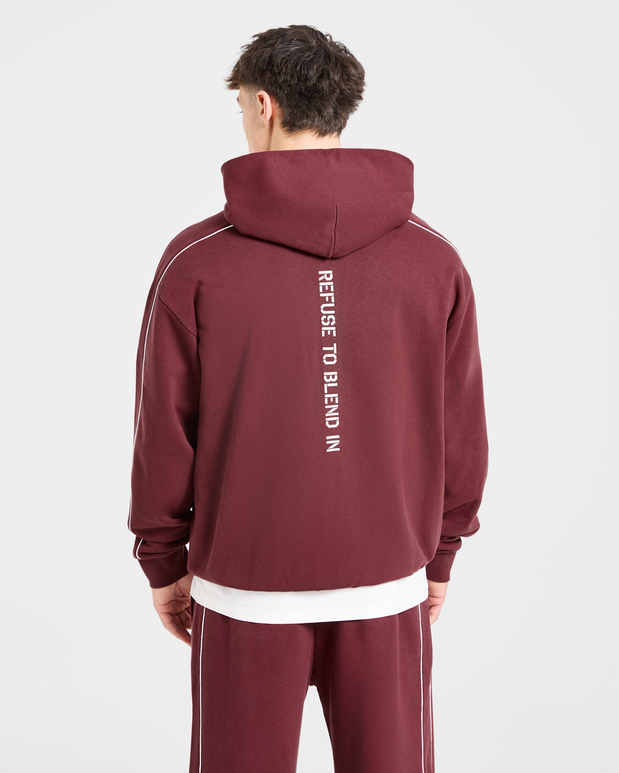 Cam Kissel x Oversized Full Zip Hoodie - Burgundy