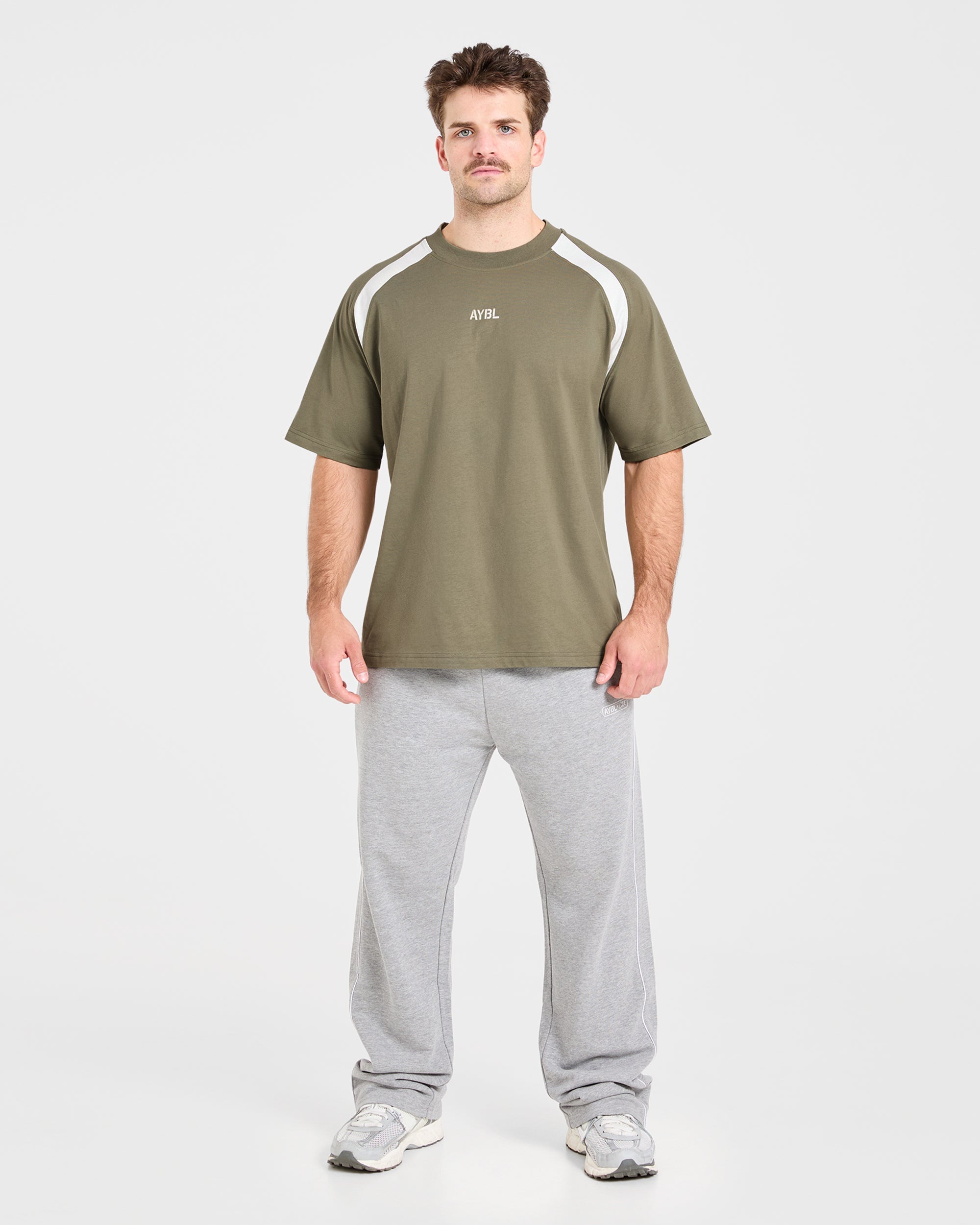 Cam Kissel x Contrast Oversized T Shirt - Muted Khaki