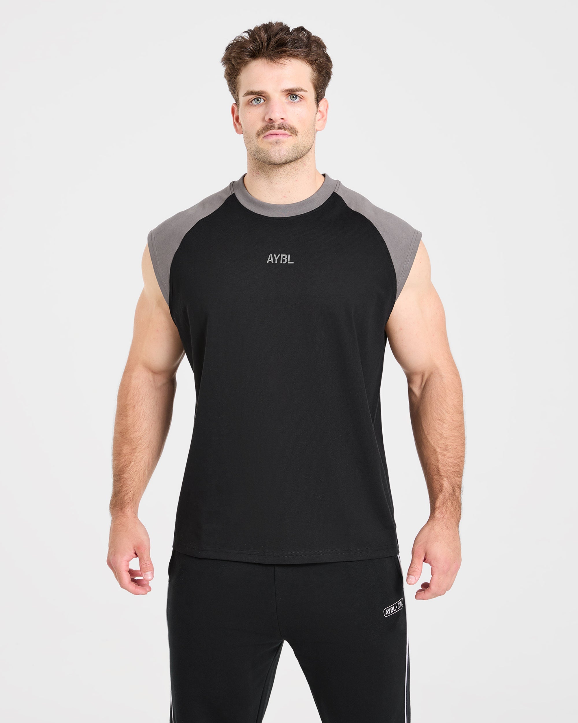 Cam Kissel x Contrast Oversized Tank - Black/Charcoal