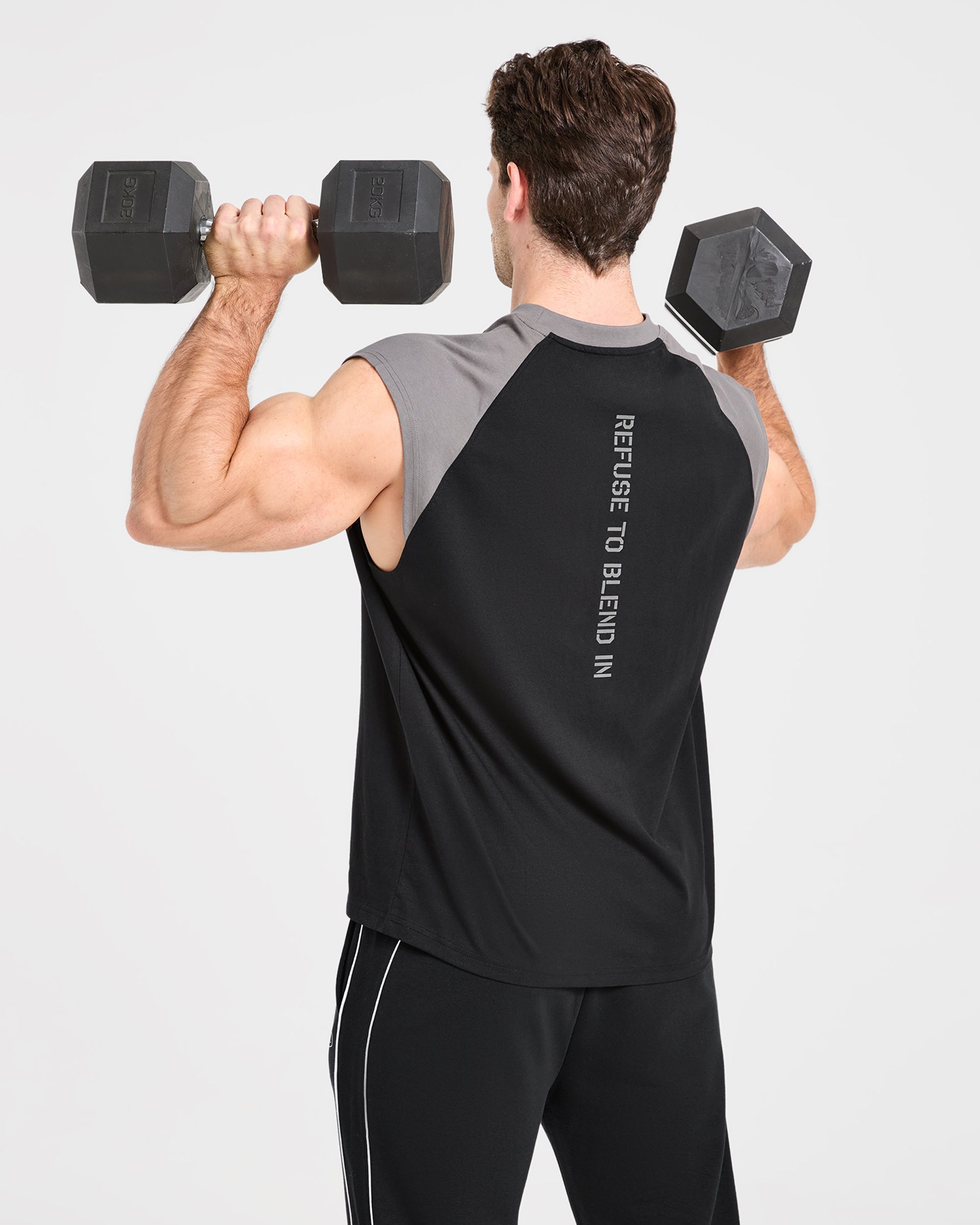 Cam Kissel x Contrast Oversized Tank - Black/Charcoal