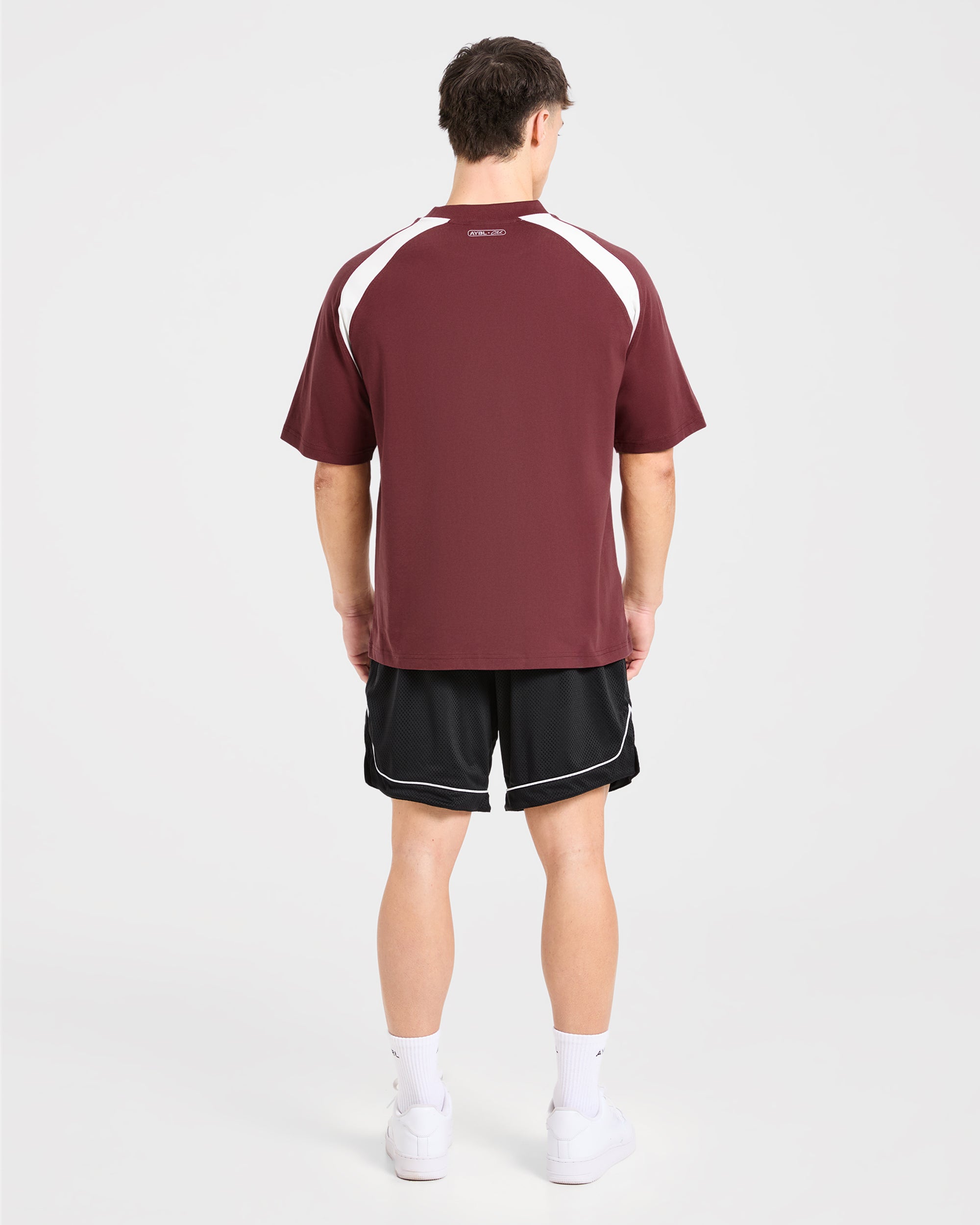 Cam Kissel x Contrast Oversized T Shirt - Burgundy