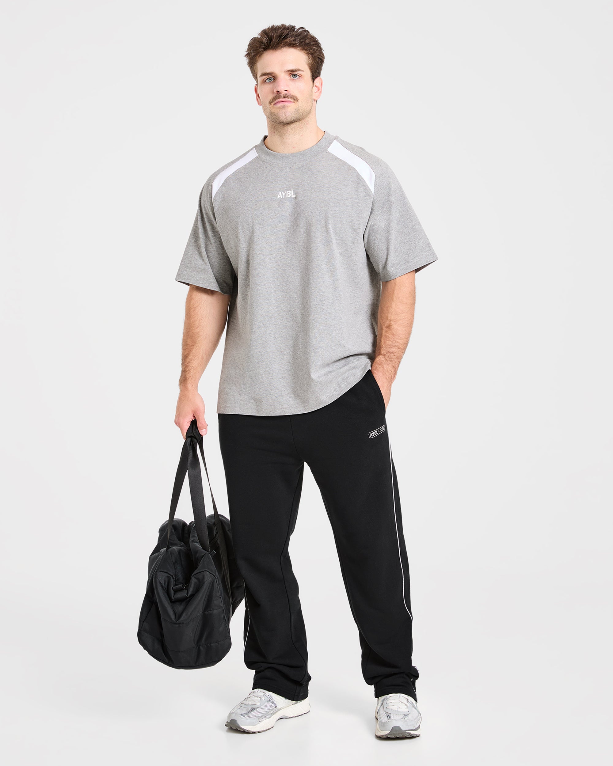 Cam Kissel x Contrast Oversized T Shirt - Mid Marl Grey