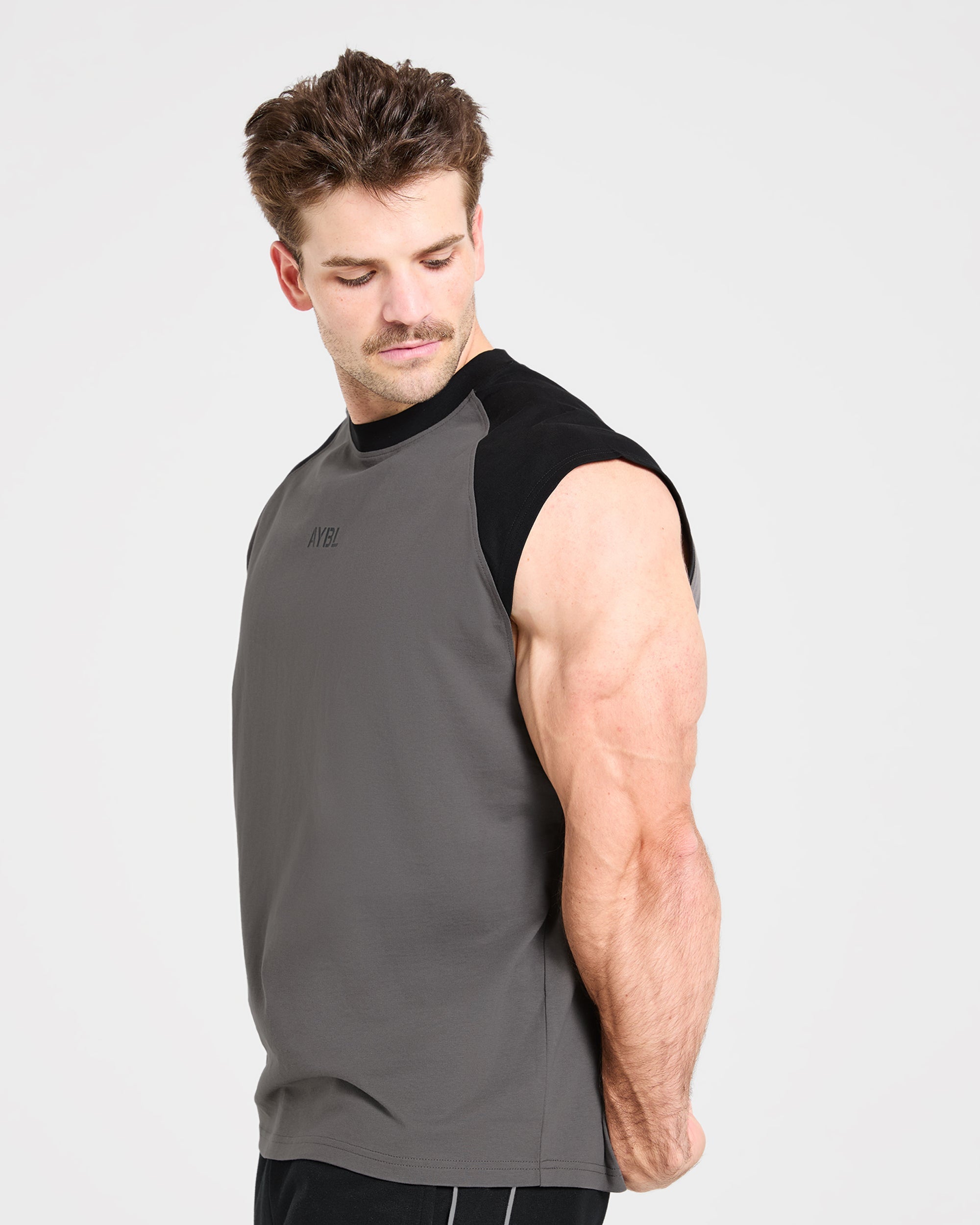 Cam Kissel x Contrast Oversized Tank - Charcoal/Black